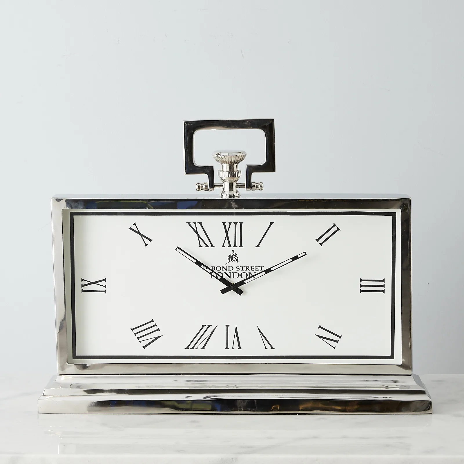 Deco Aluminium Nickel Table Clock