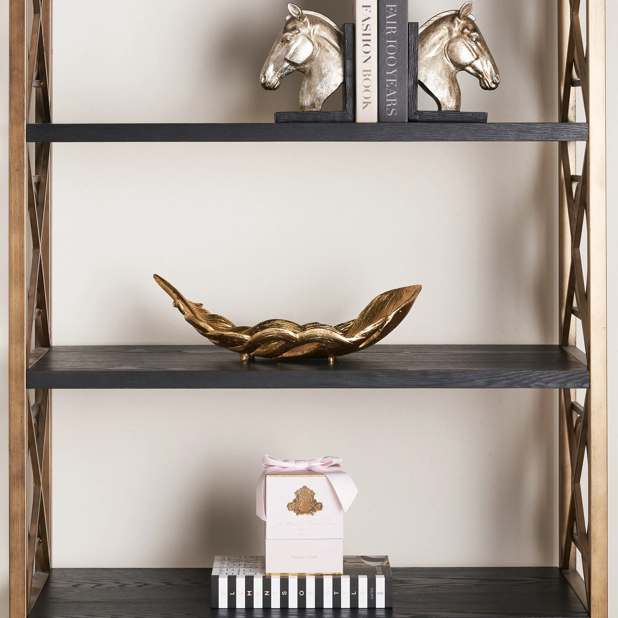 Golden Resin Leaf Platter