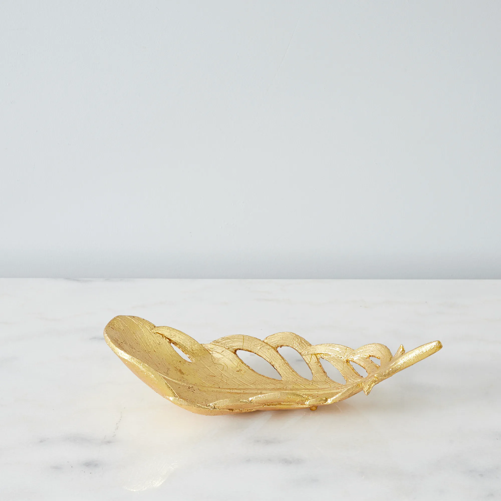 Golden Resin Leaf Platter