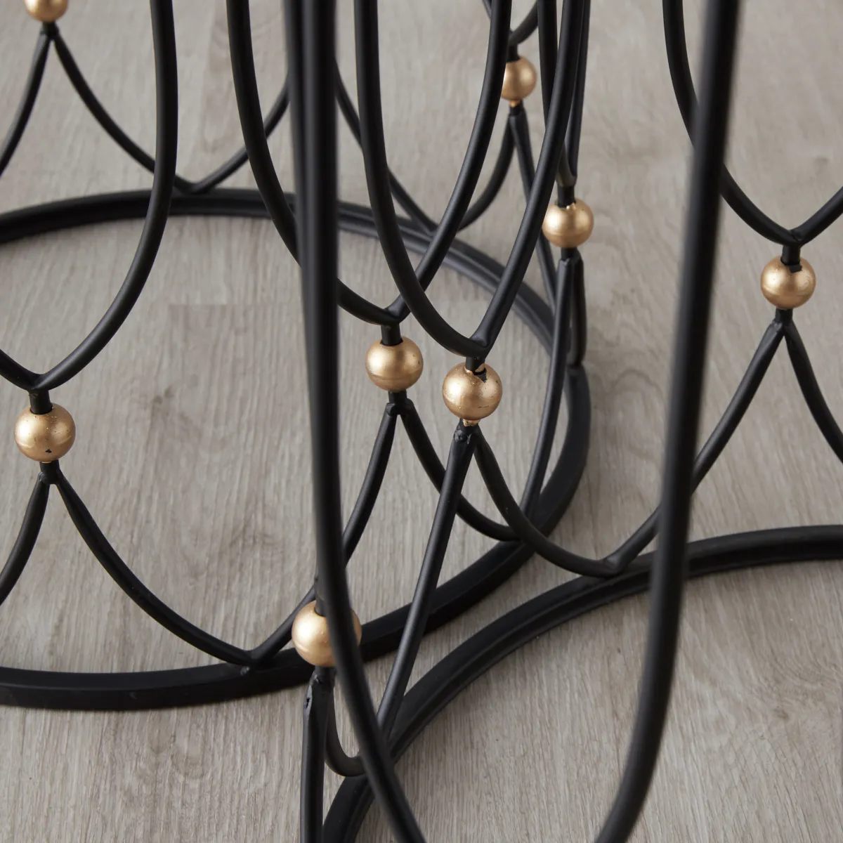 Cosmic Mirror Side Tables - Black Iron Frame