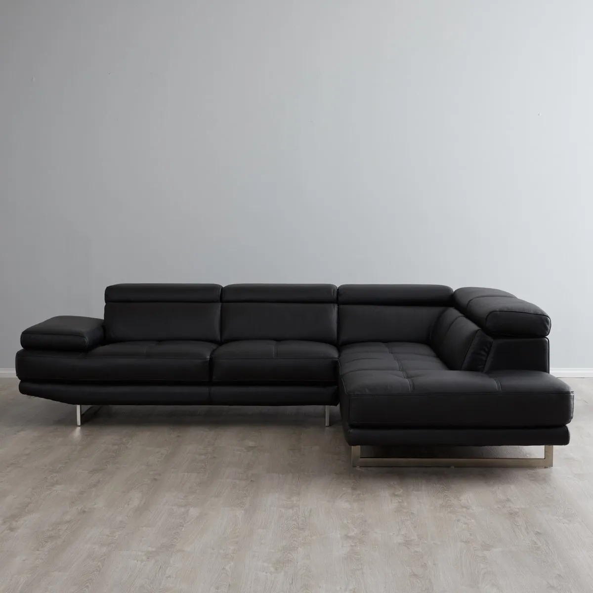 Aster Black Modular Right Chaise Lounge 