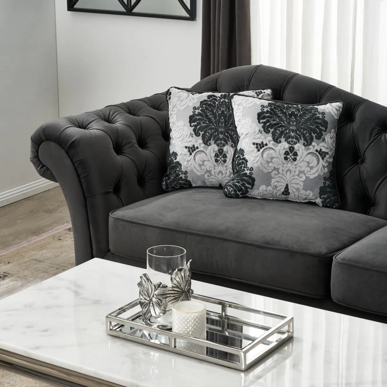 Celia Rectangular Stainless Steel Mirror Tray