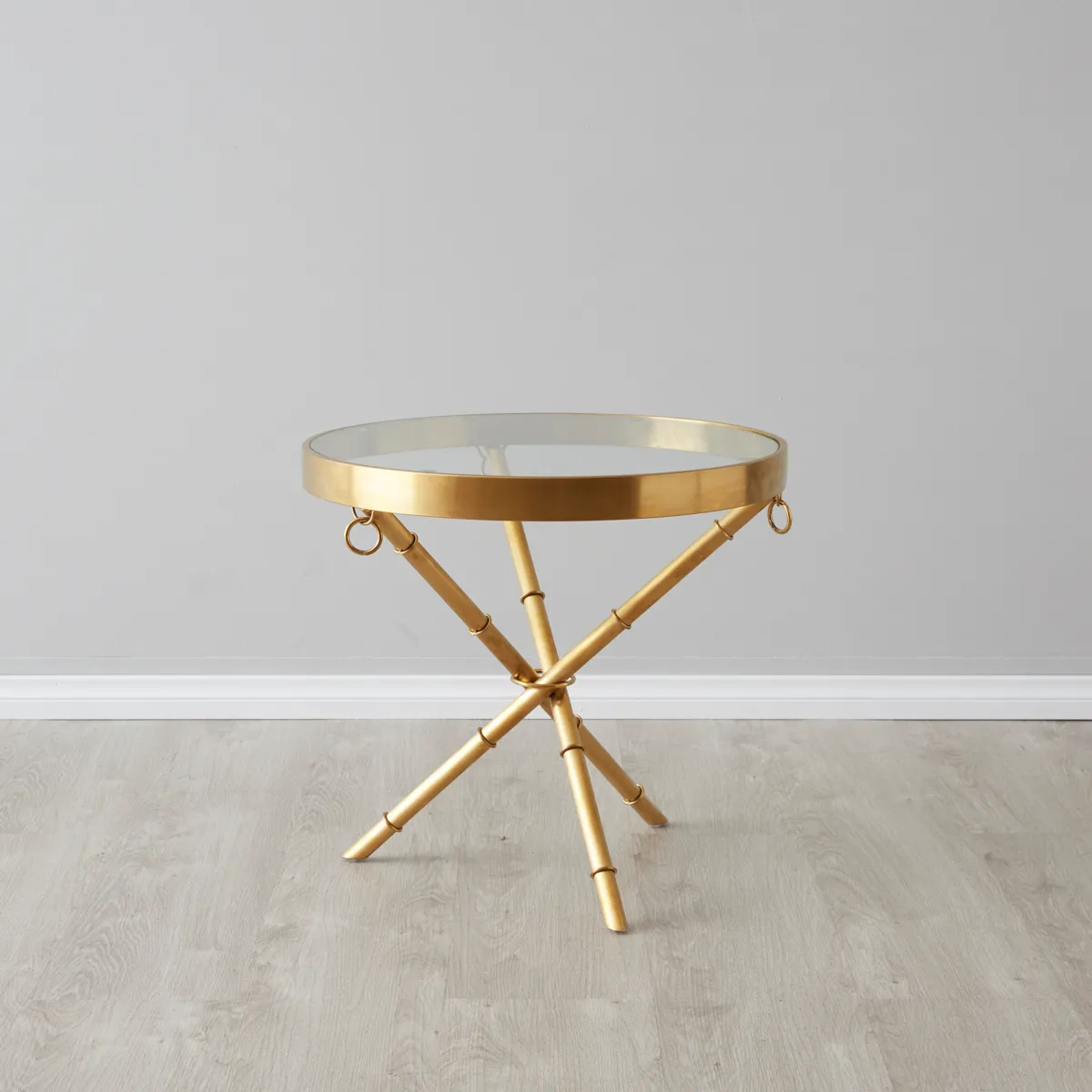Sandringham Gold Side Table - Glass Top