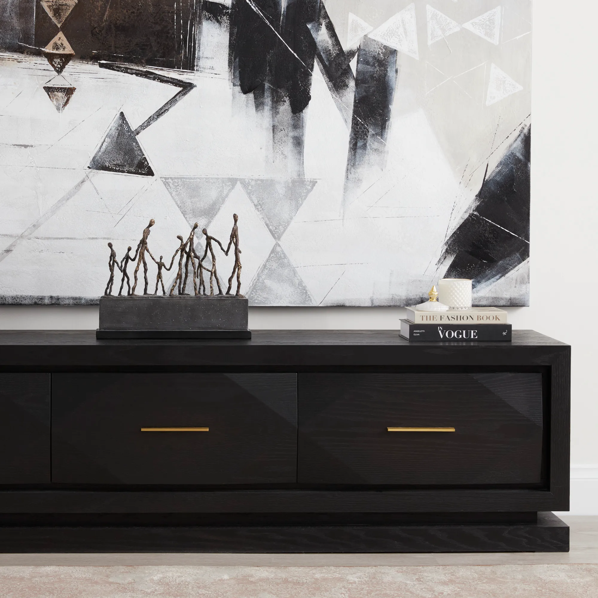 Xandra Black Oak Veneer Entertainment Unit
