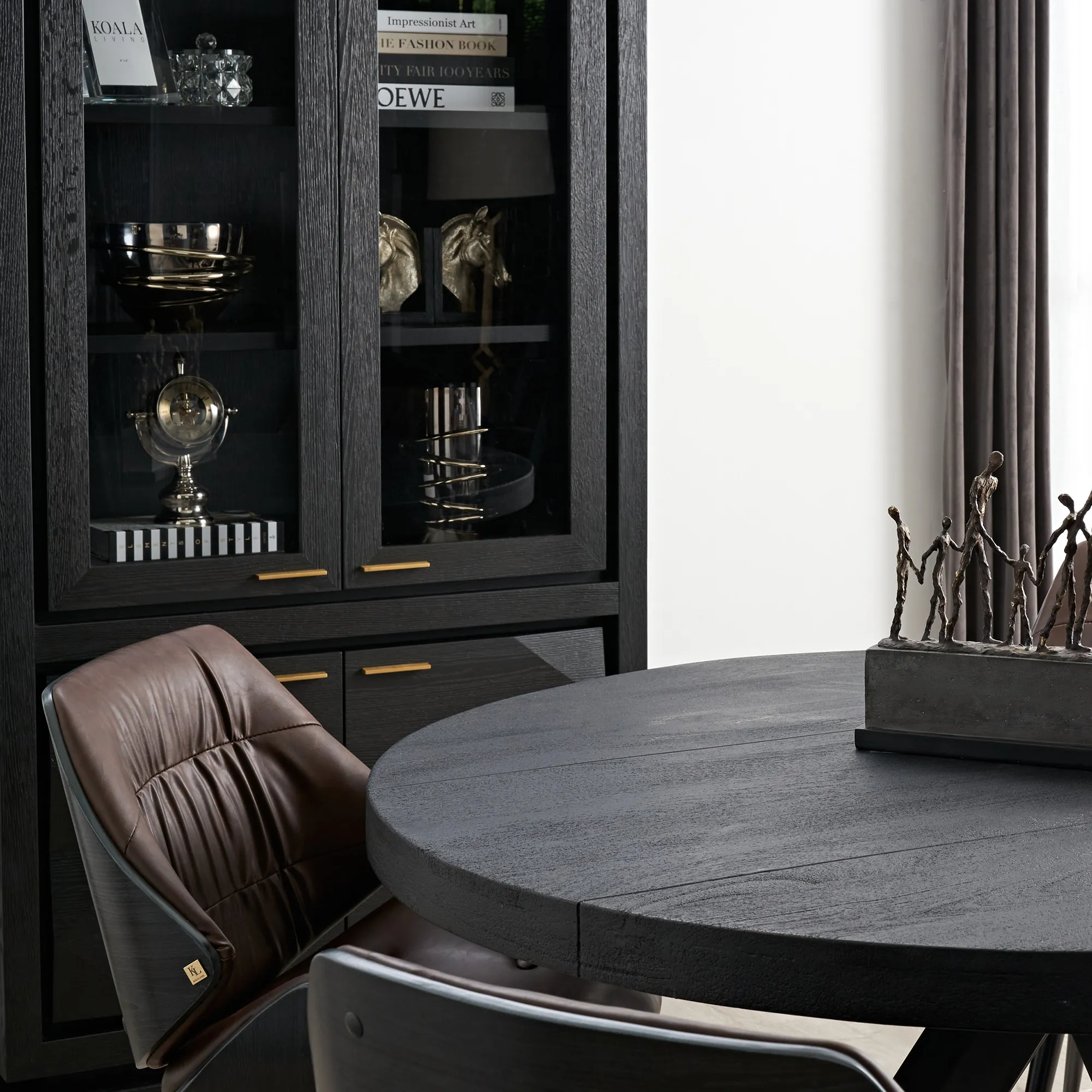 Xandra Black Oak Veneer Cabinet
