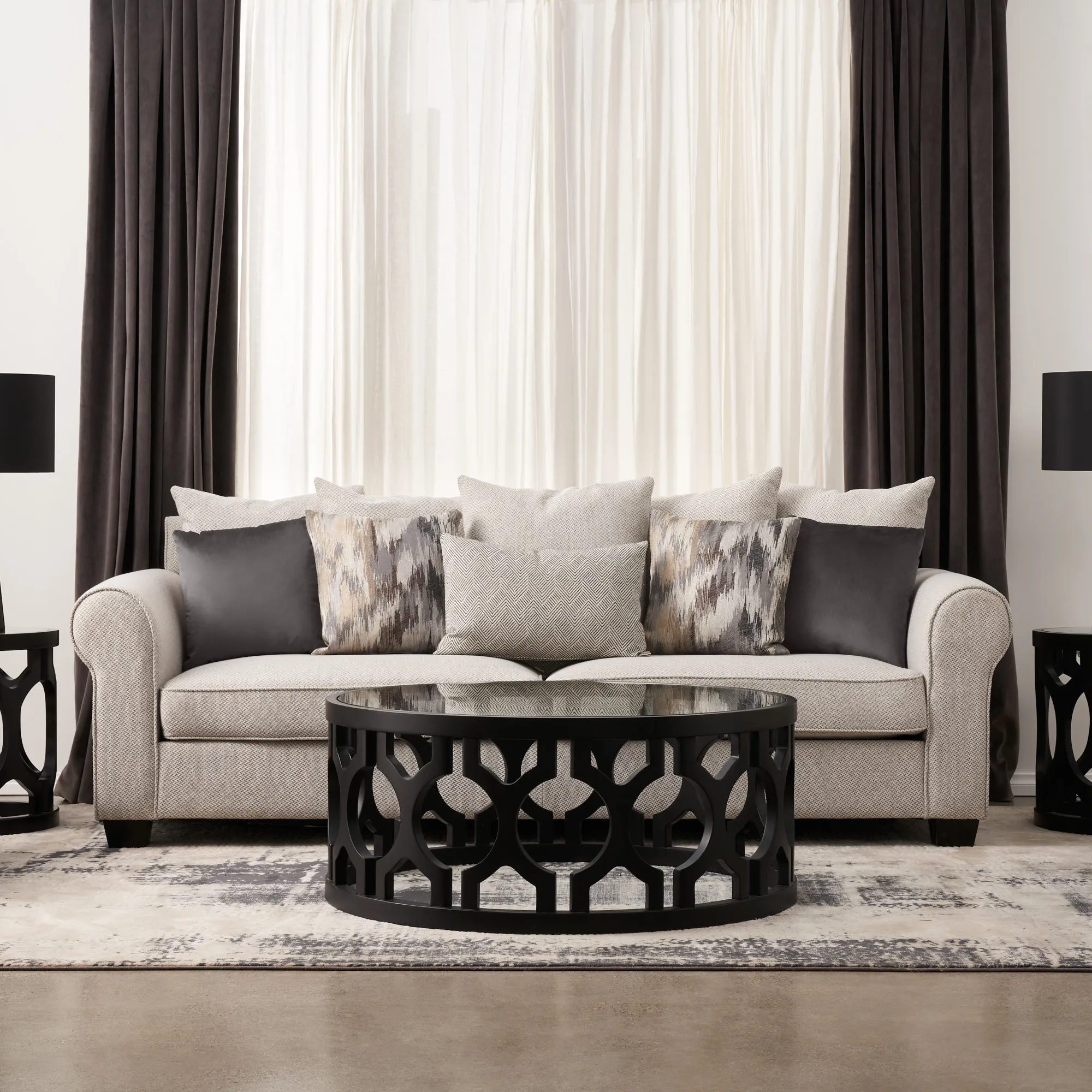 Laurie Ash Grey Fabric 3-Seater Sofa