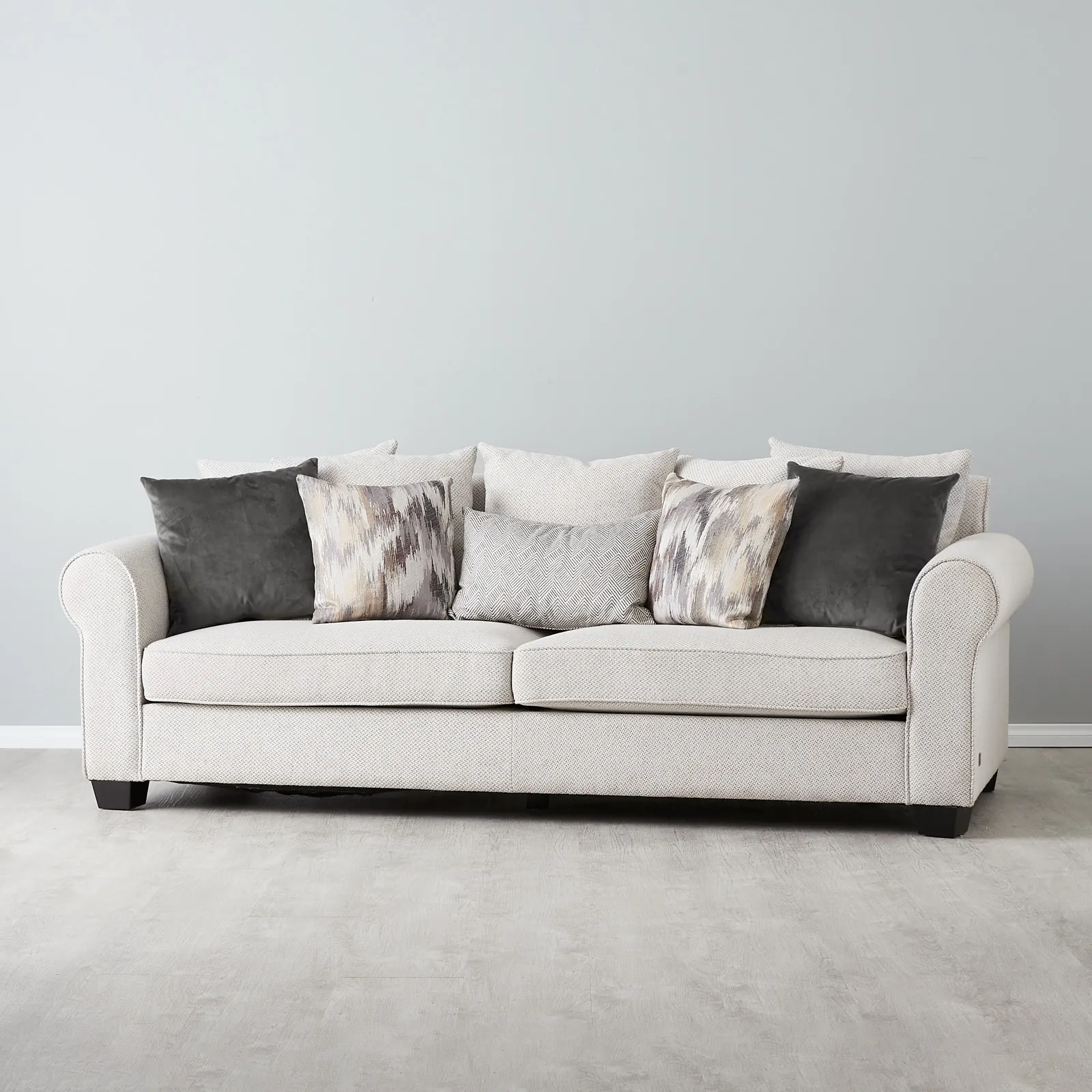 Laurie Ash Grey Fabric 3-Seater Sofa
