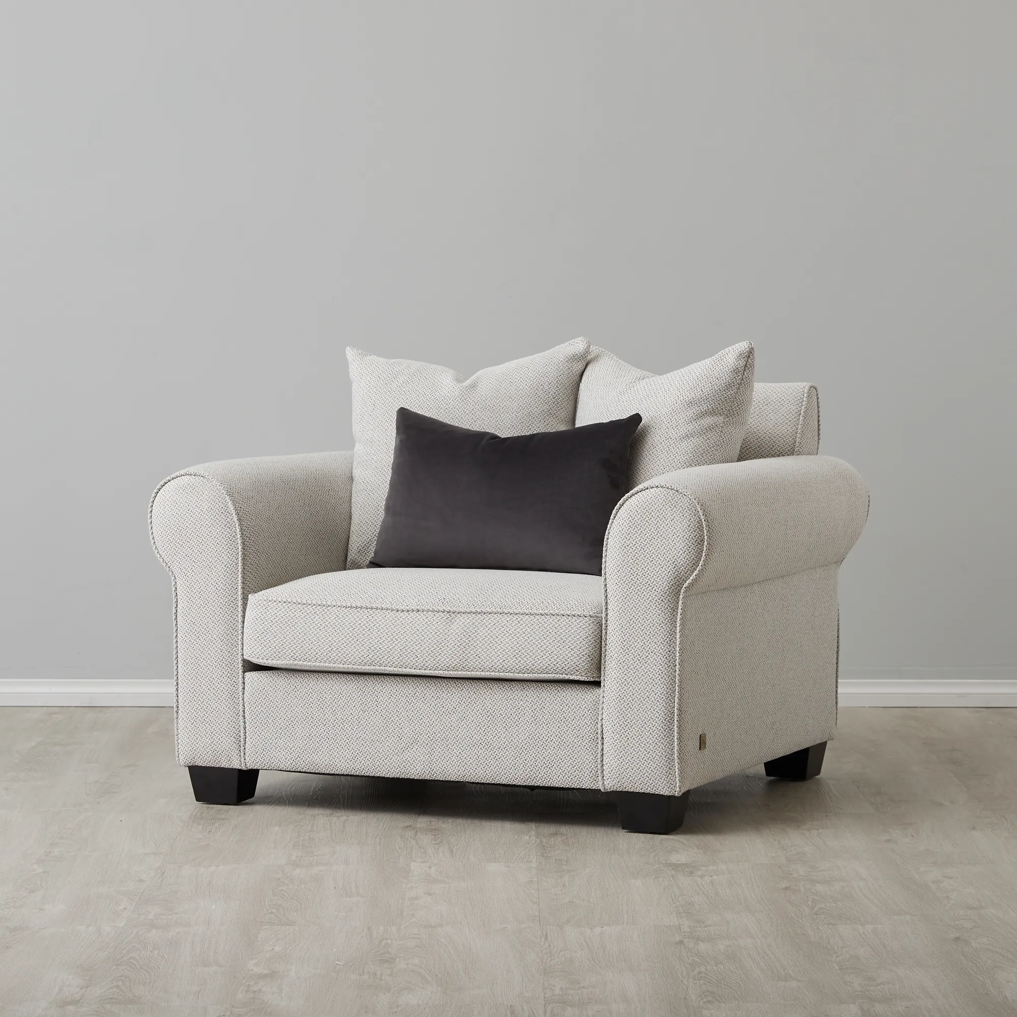 Laurie Ash Grey Fabric Single Seat Sofa