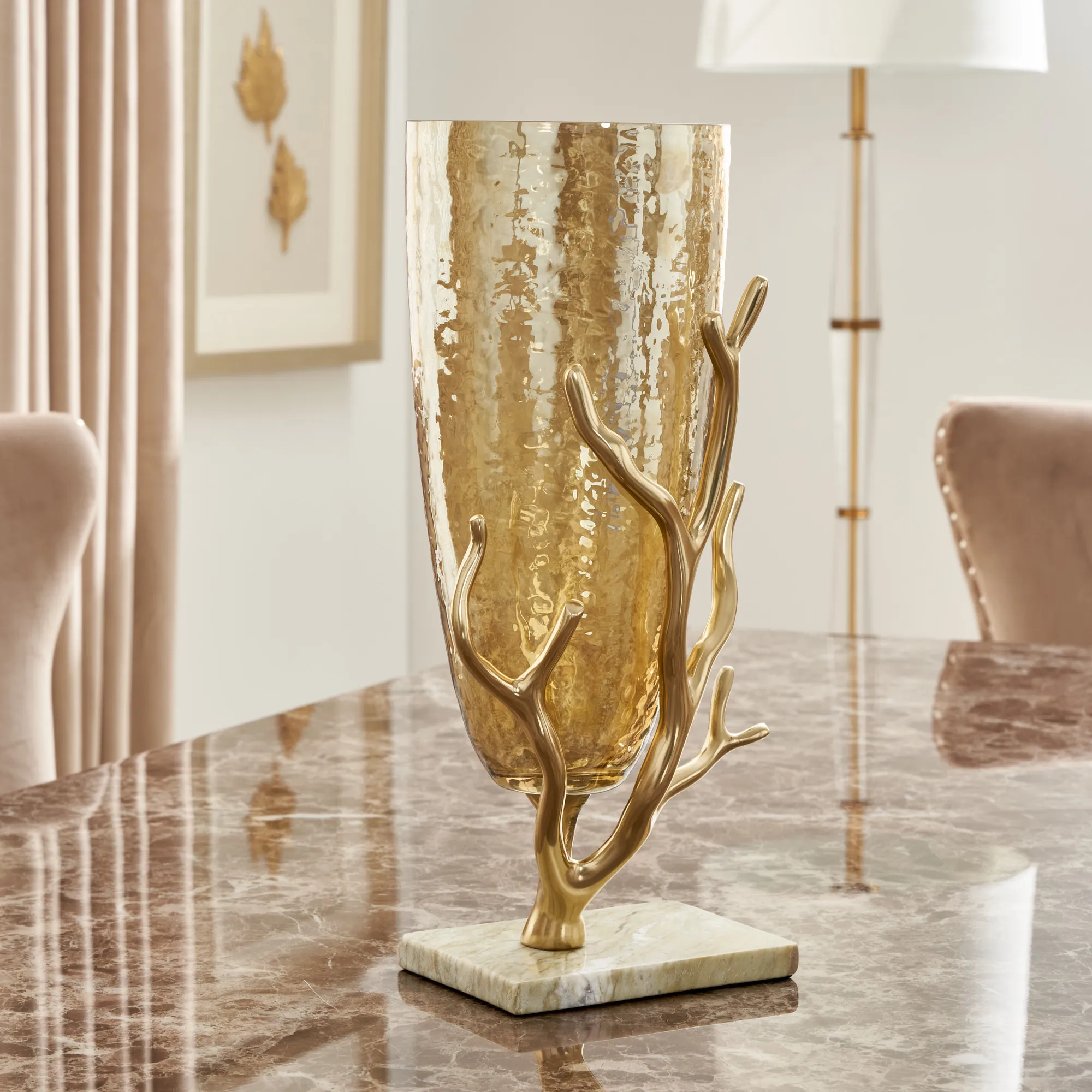 Small Gold Branch Vase