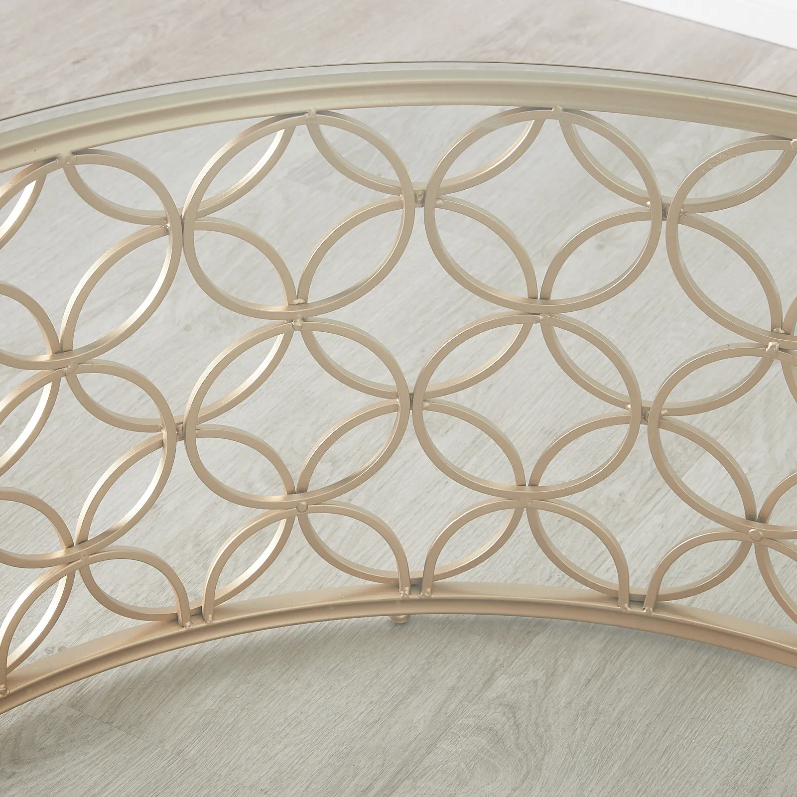 Cody Champagne Gold Glass Coffee Table