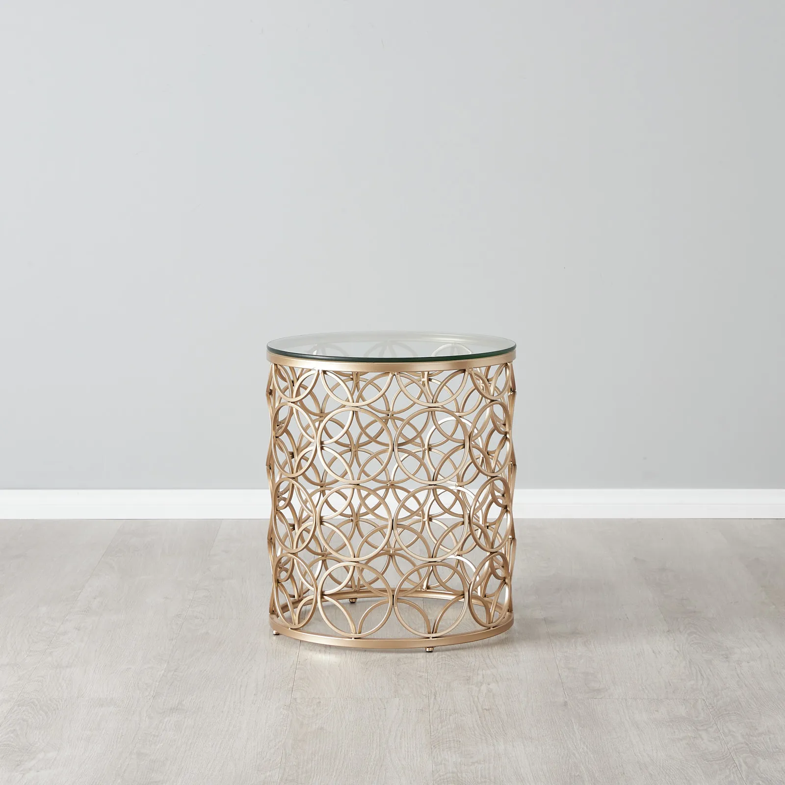 Cody Champagne Gold Glass Side Table