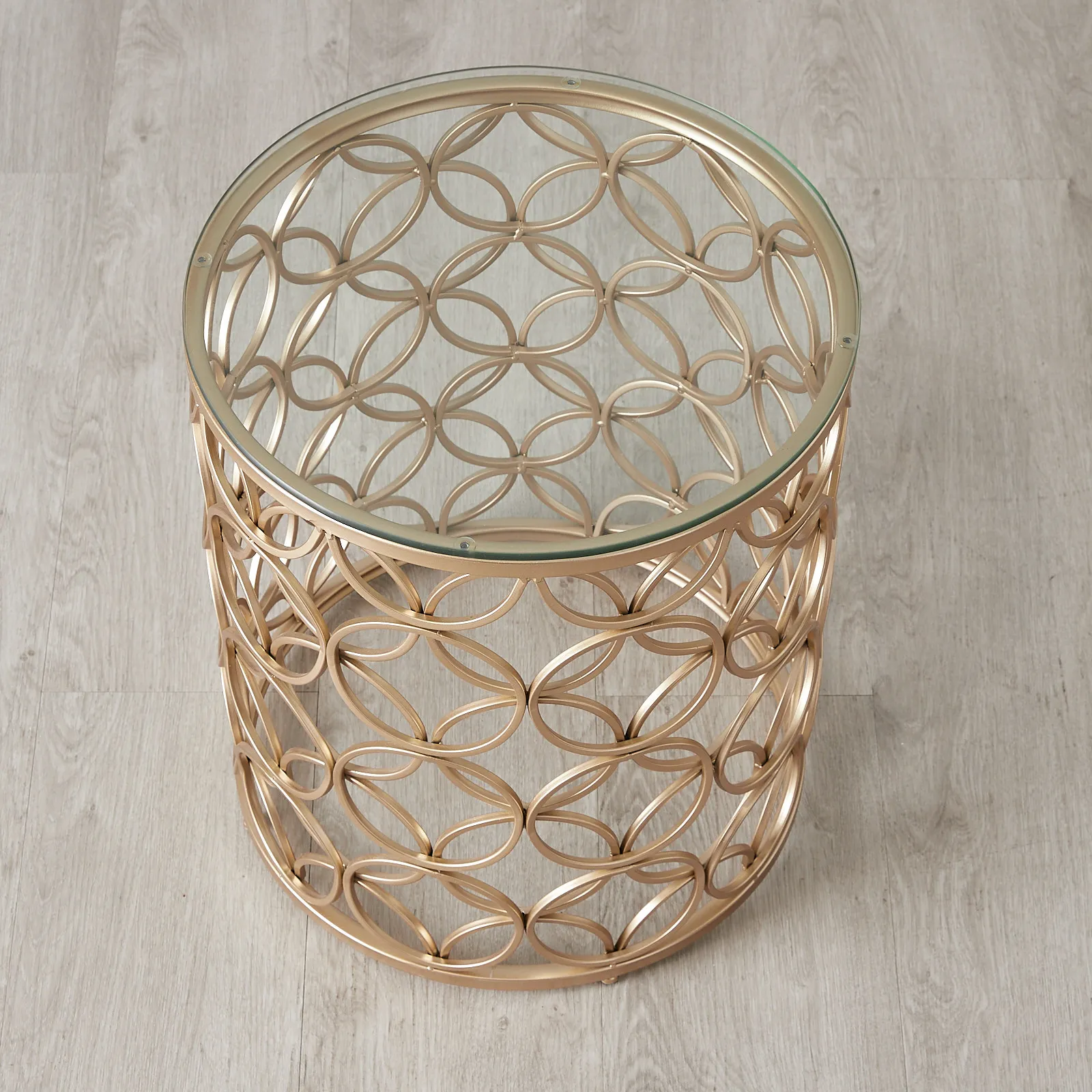 Cody Champagne Gold Glass Side Table