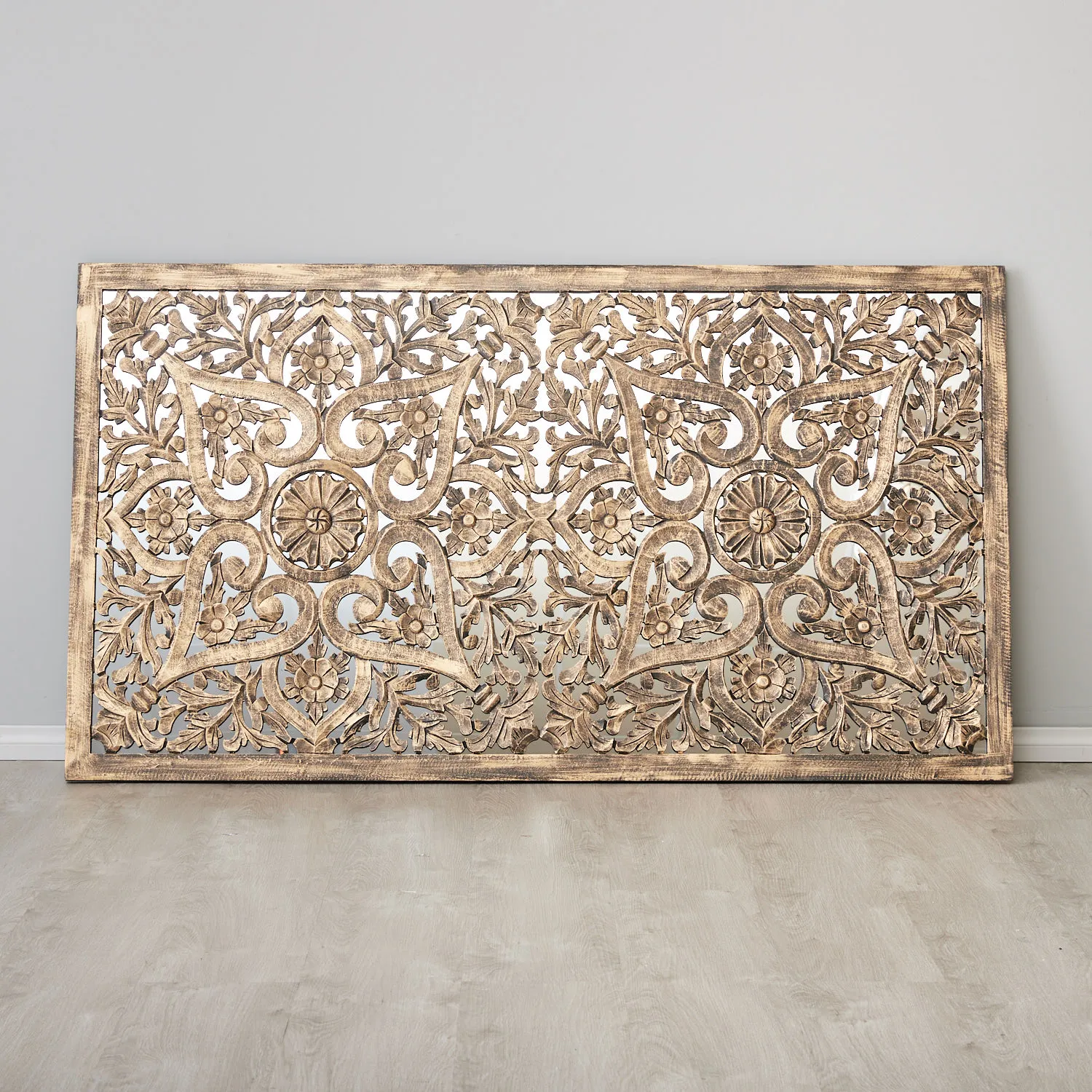 Juliette Carved Rectangle Panel 100cm x 180cm - Antique Gold 