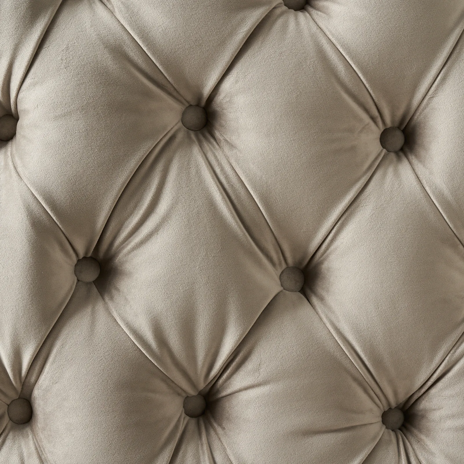 Kelly Beige Velvet 3-Seater Sofa - Gold Legs