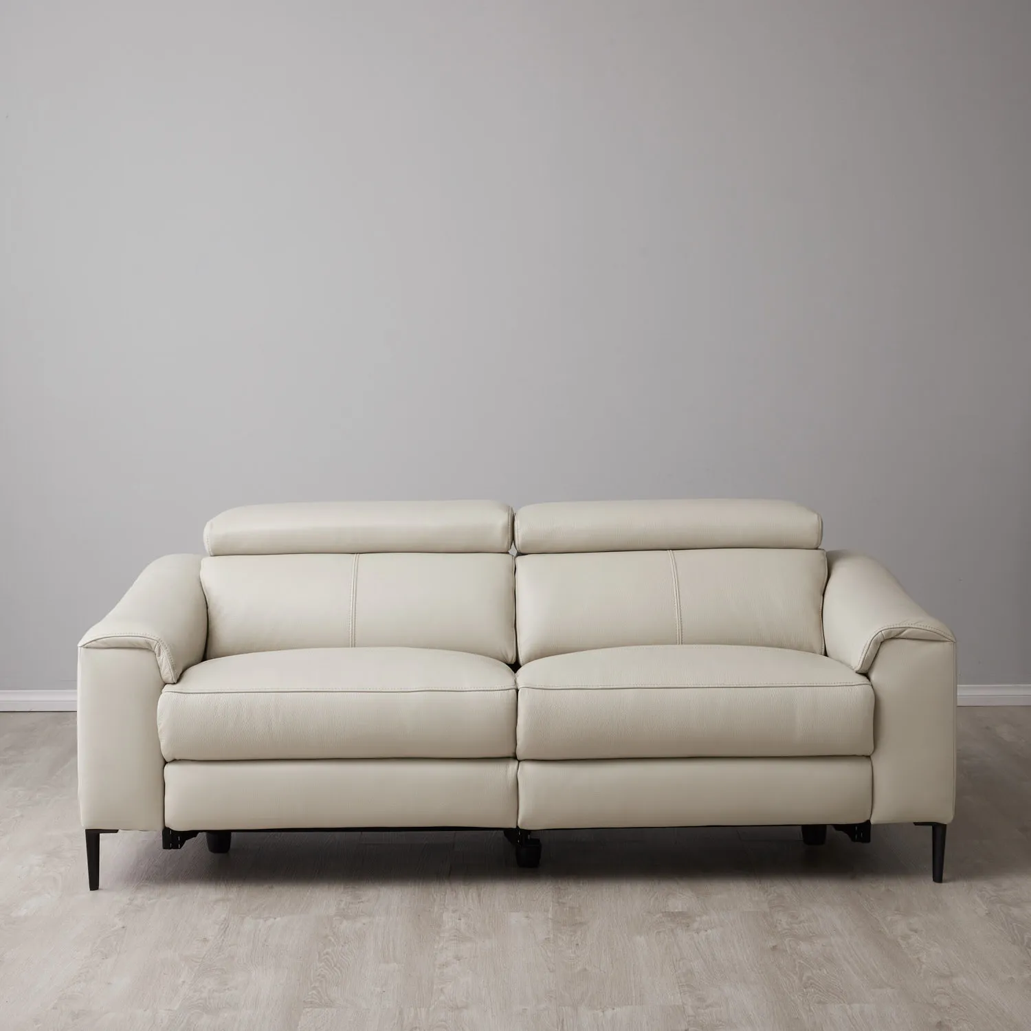 Bruce Cream Leather 3-Seater Electric Recliner 