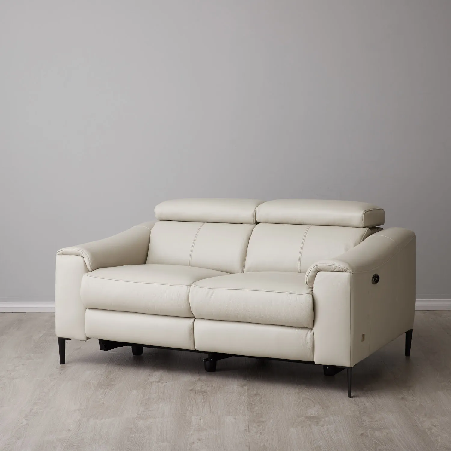 Bruce Cream Leather 2-Seater Electric Recliner 