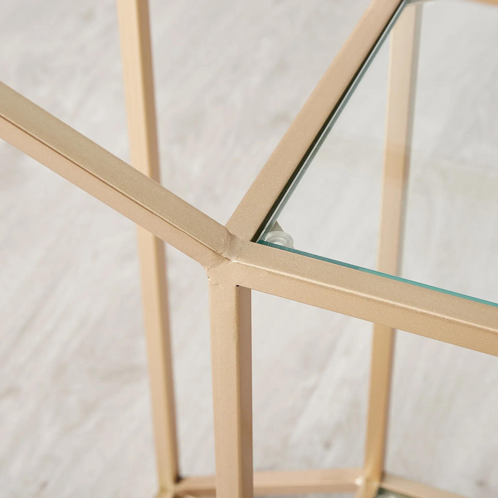 Laila Glass Sideboard - Gold Iron Frame 