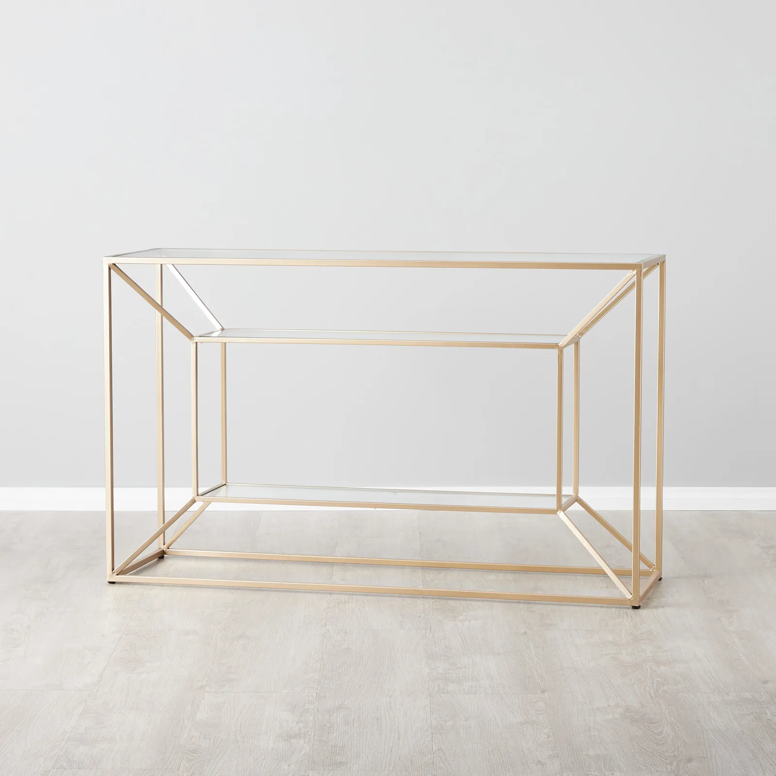 Laila Glass Sideboard - Gold Iron Frame 