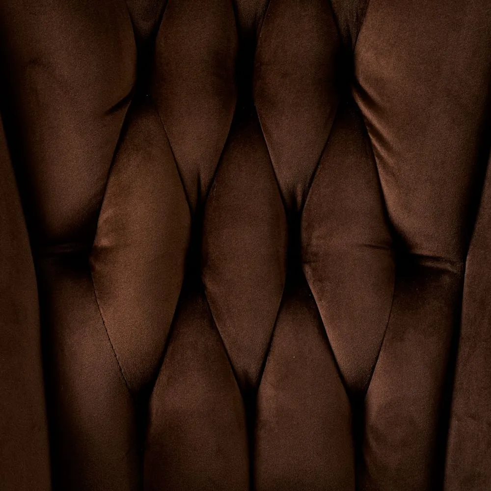 Henry Chocolate Velvet Dining Chair - Brushed Gold Legs