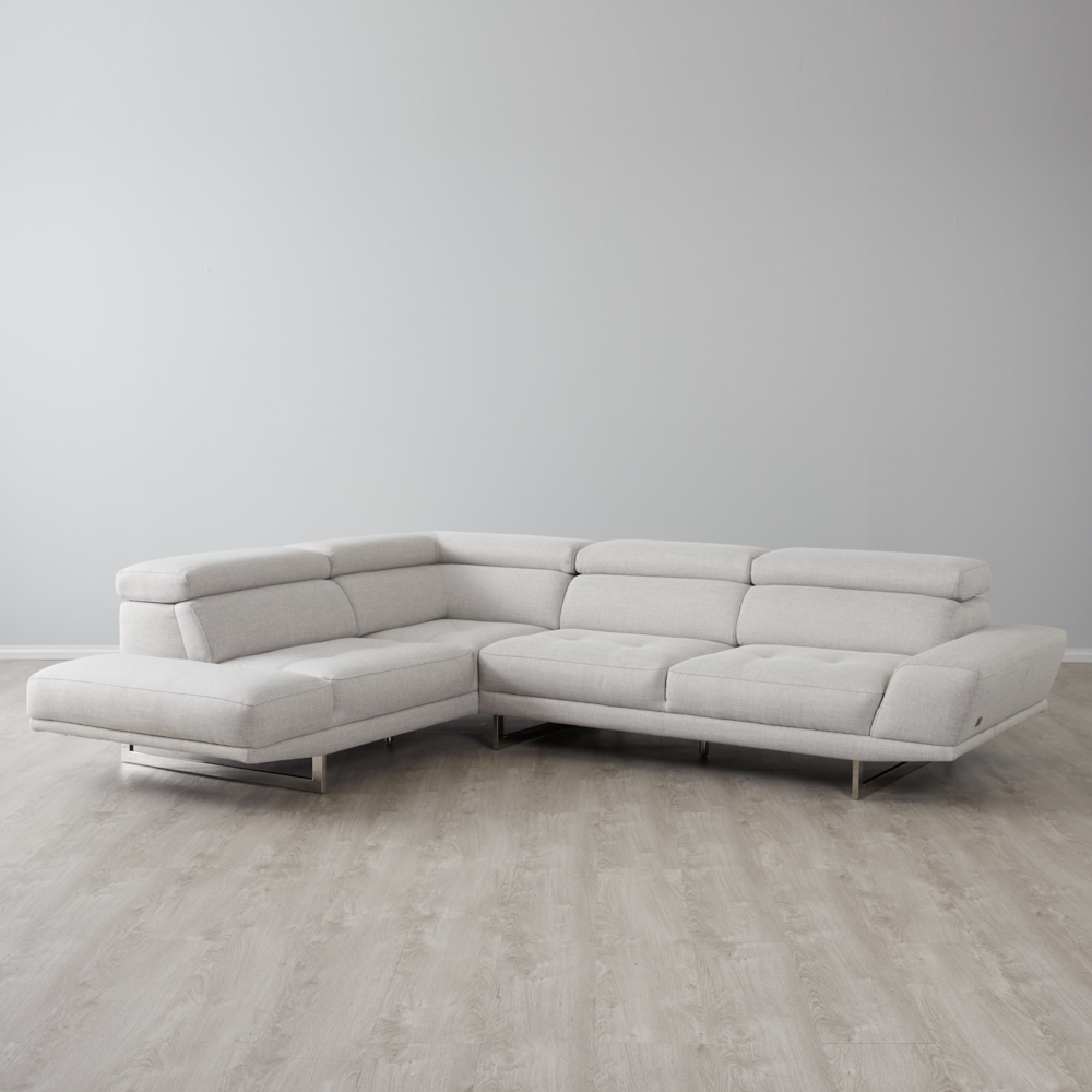 Albany Gainsboro Grey Fabric Left Chaise Lounge