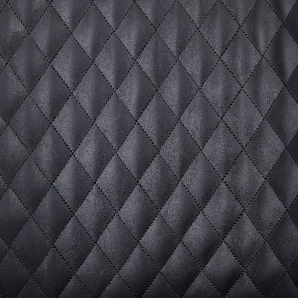 Quinn Black Vegan Leather  Bar Stool - Brass Colour Legs