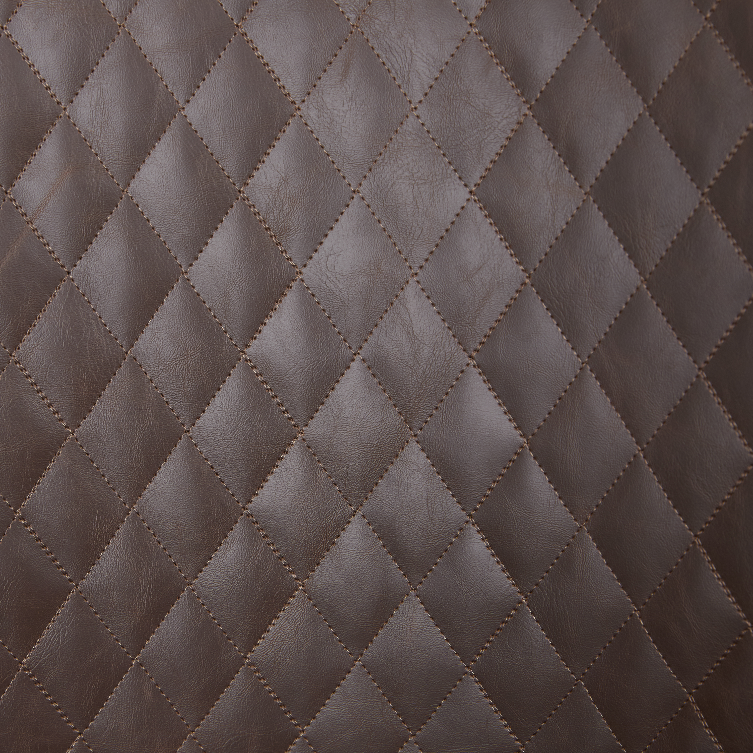 Quinn Brown Vegan Leather Dining Chair - Brass Colour Legs