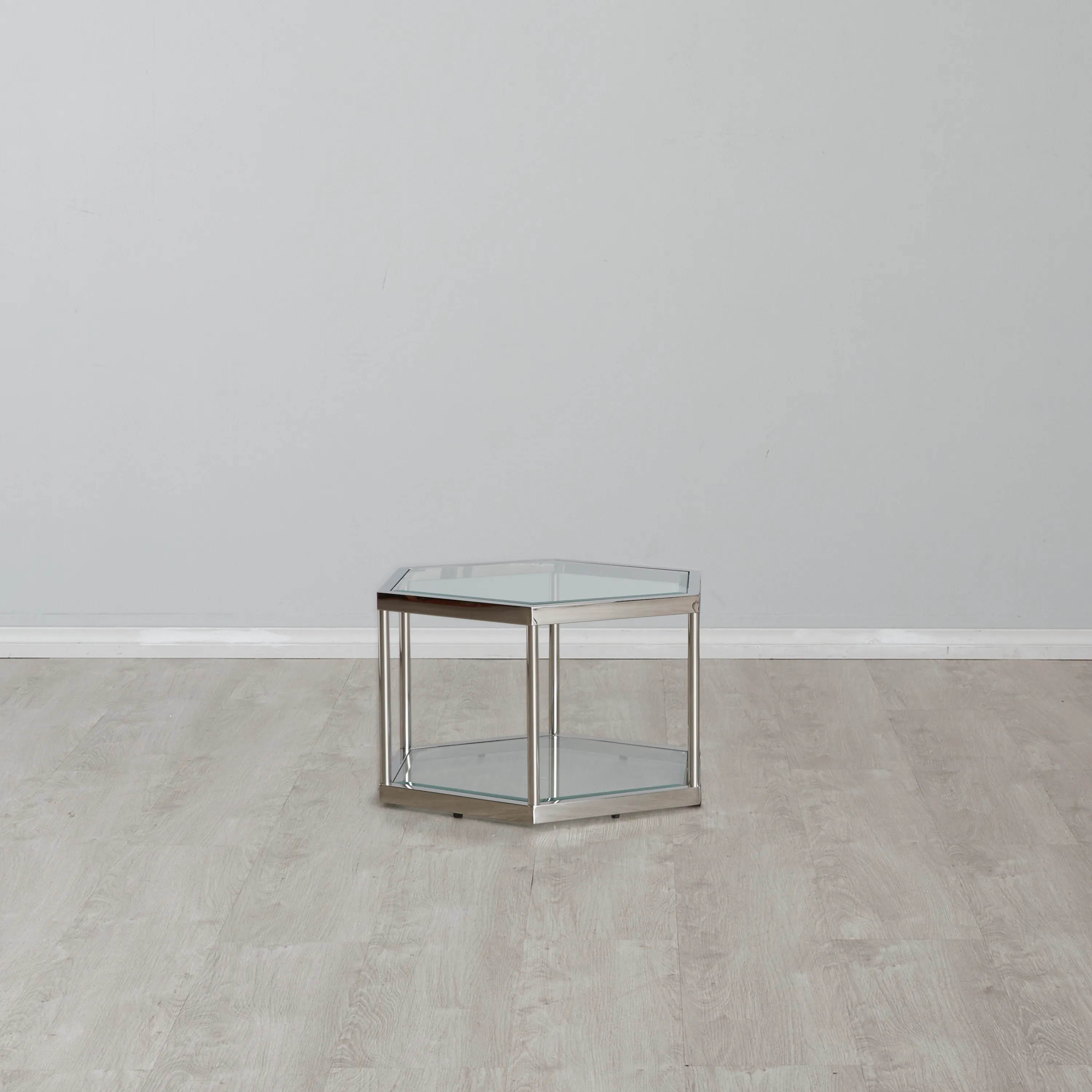 Hexagonal Side Table 35cm - Silver