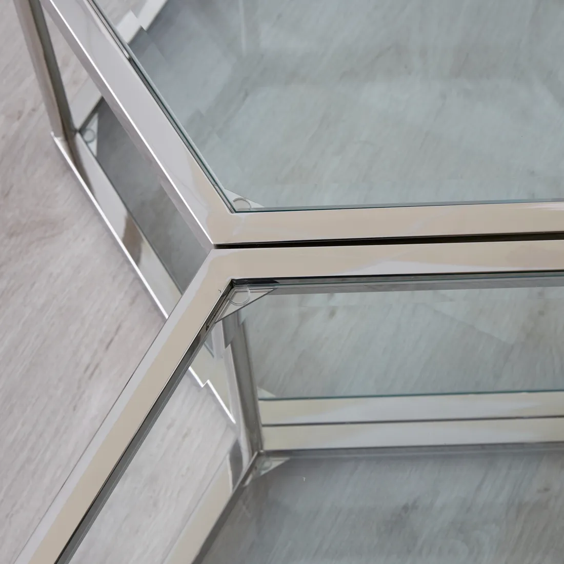 Hexagonal Side Table 35cm - Silver