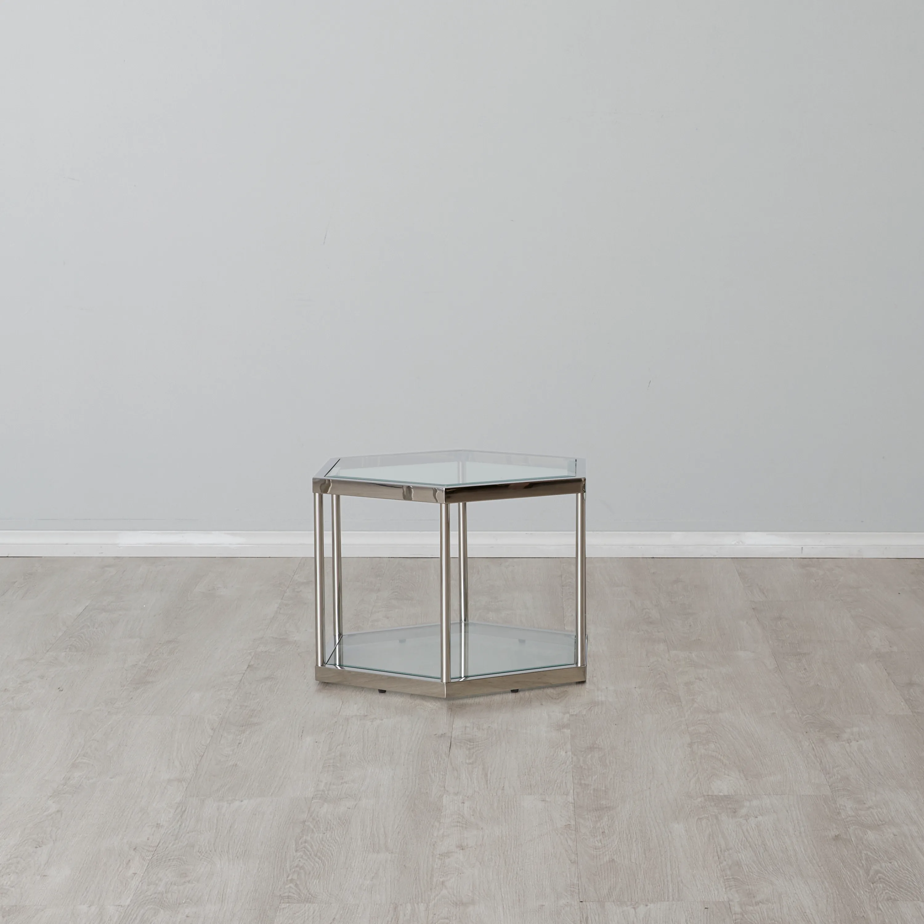 Hexagonal Side Table 40cm - Silver