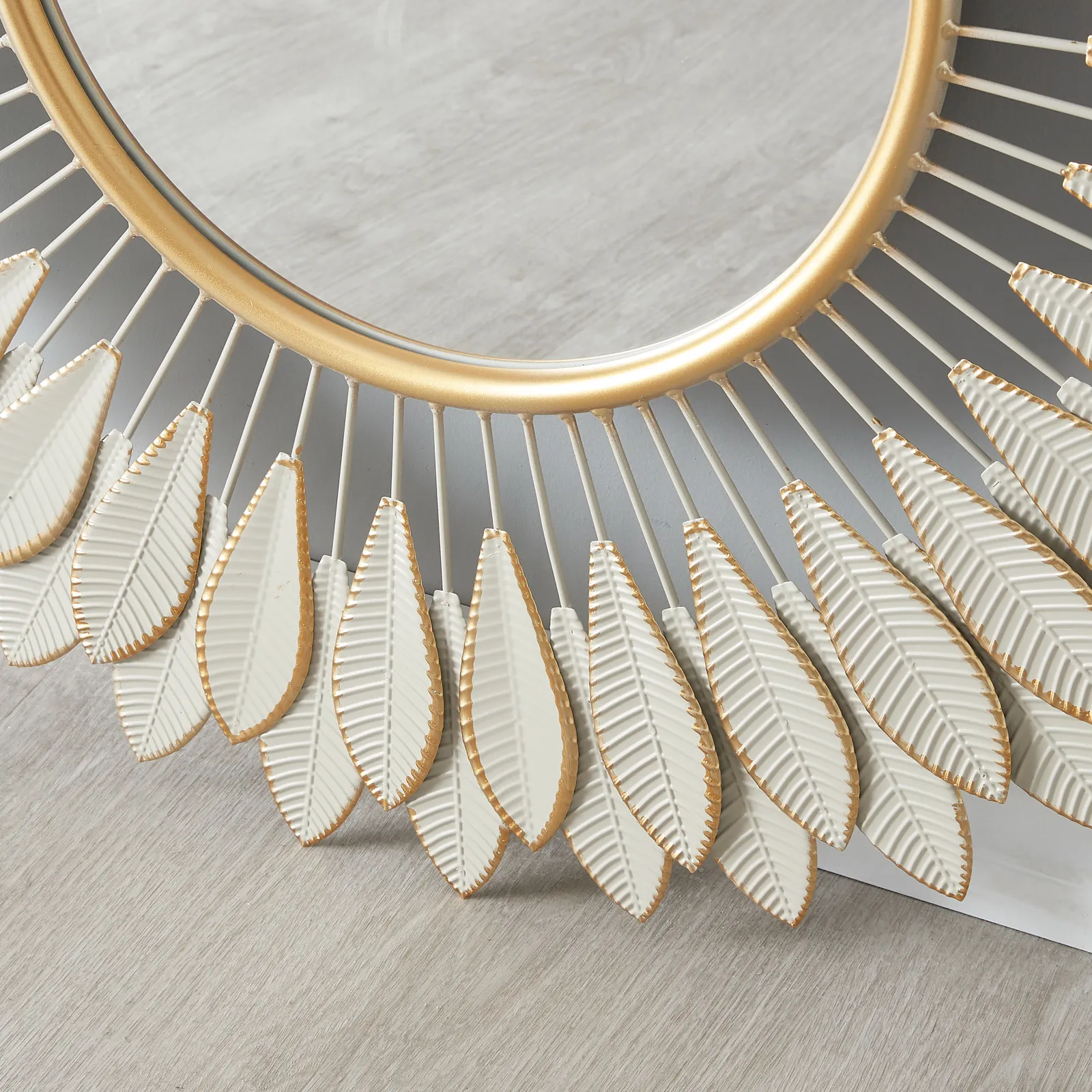 Feather Round Mirror 86cm