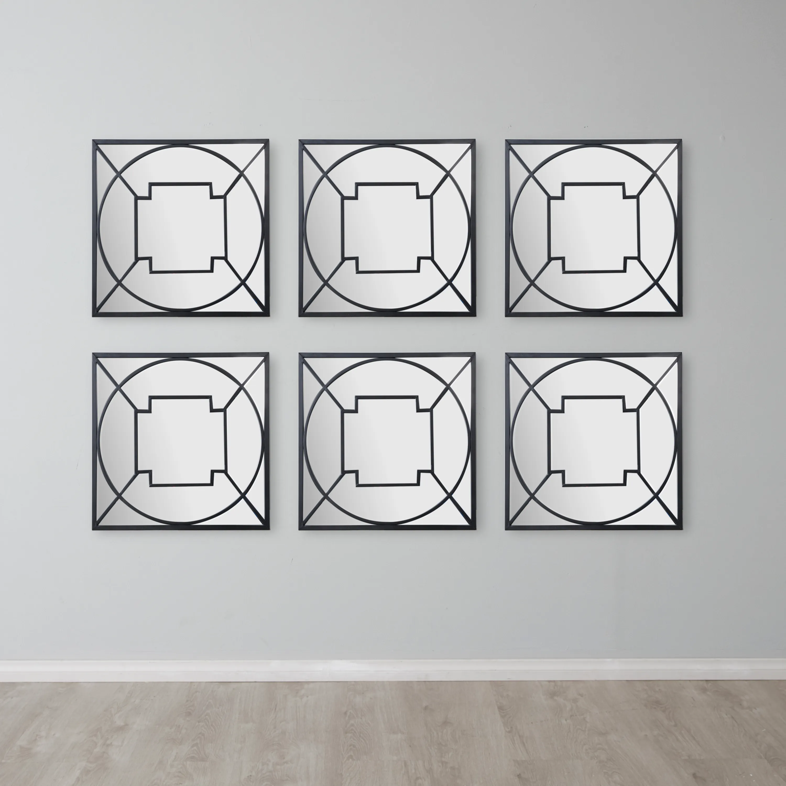 Myrtle Black Square Mirror