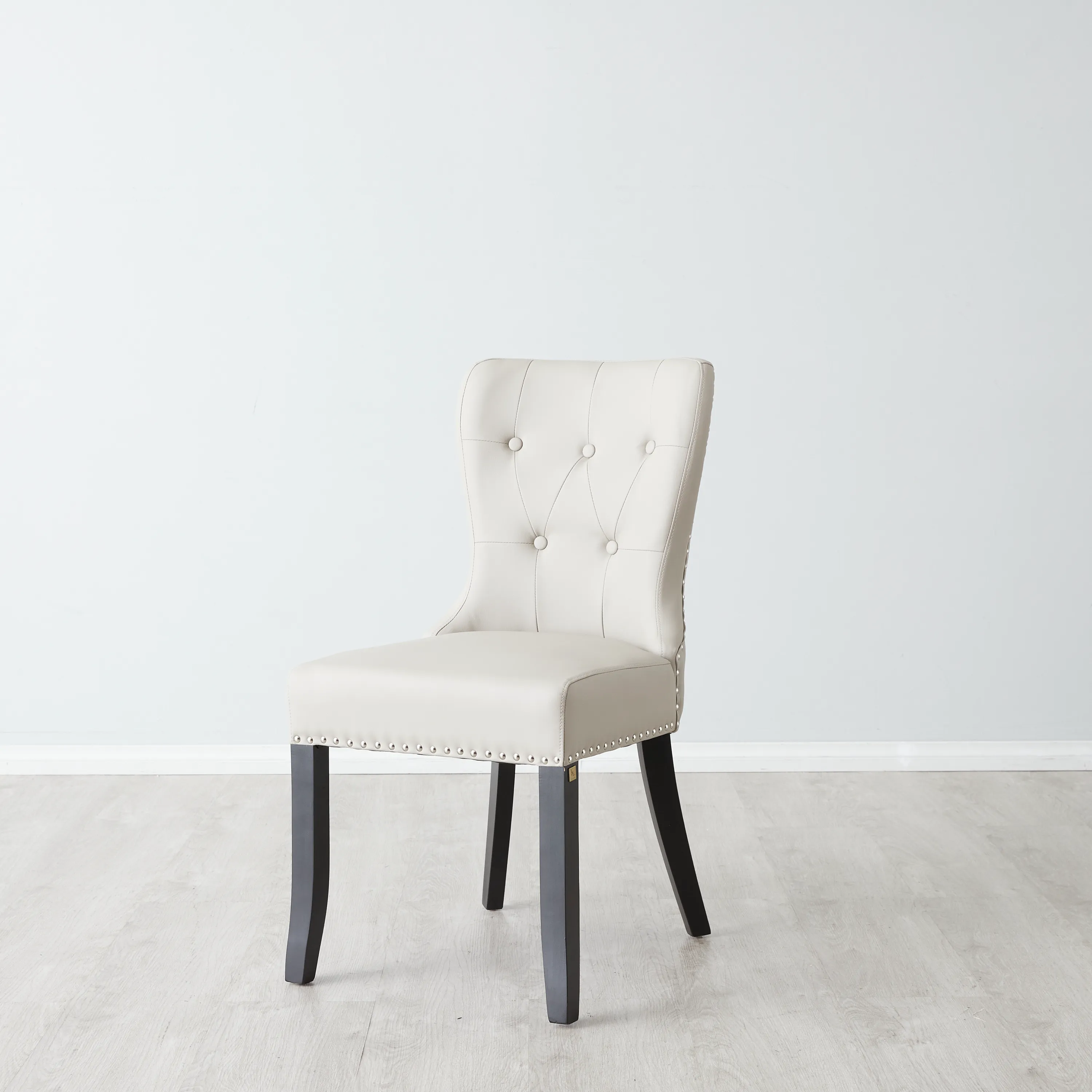 Viktor Stone Beige Vegan Leather Dining Chair