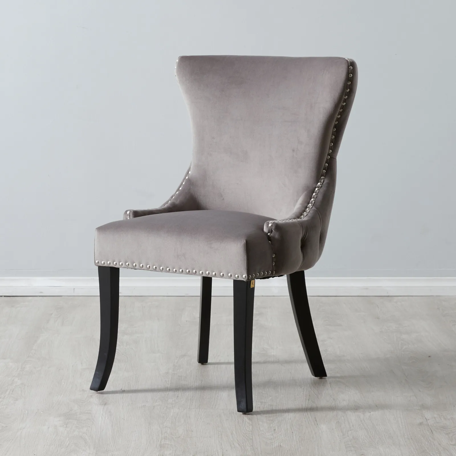 Camille II Pebble Grey Velvet Dining Chair