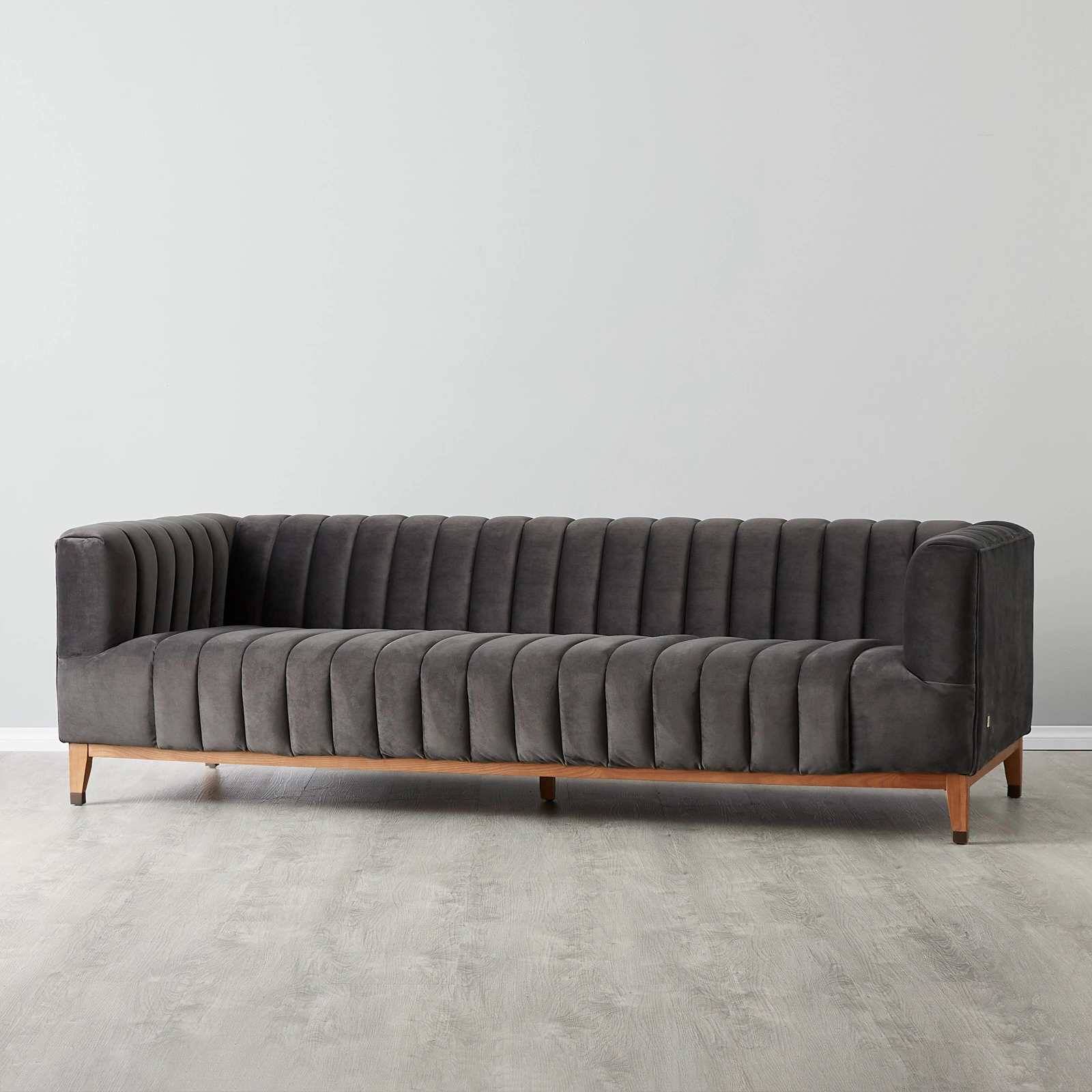 Astoria III Charcoal Velvet 3-Seater Sofa 