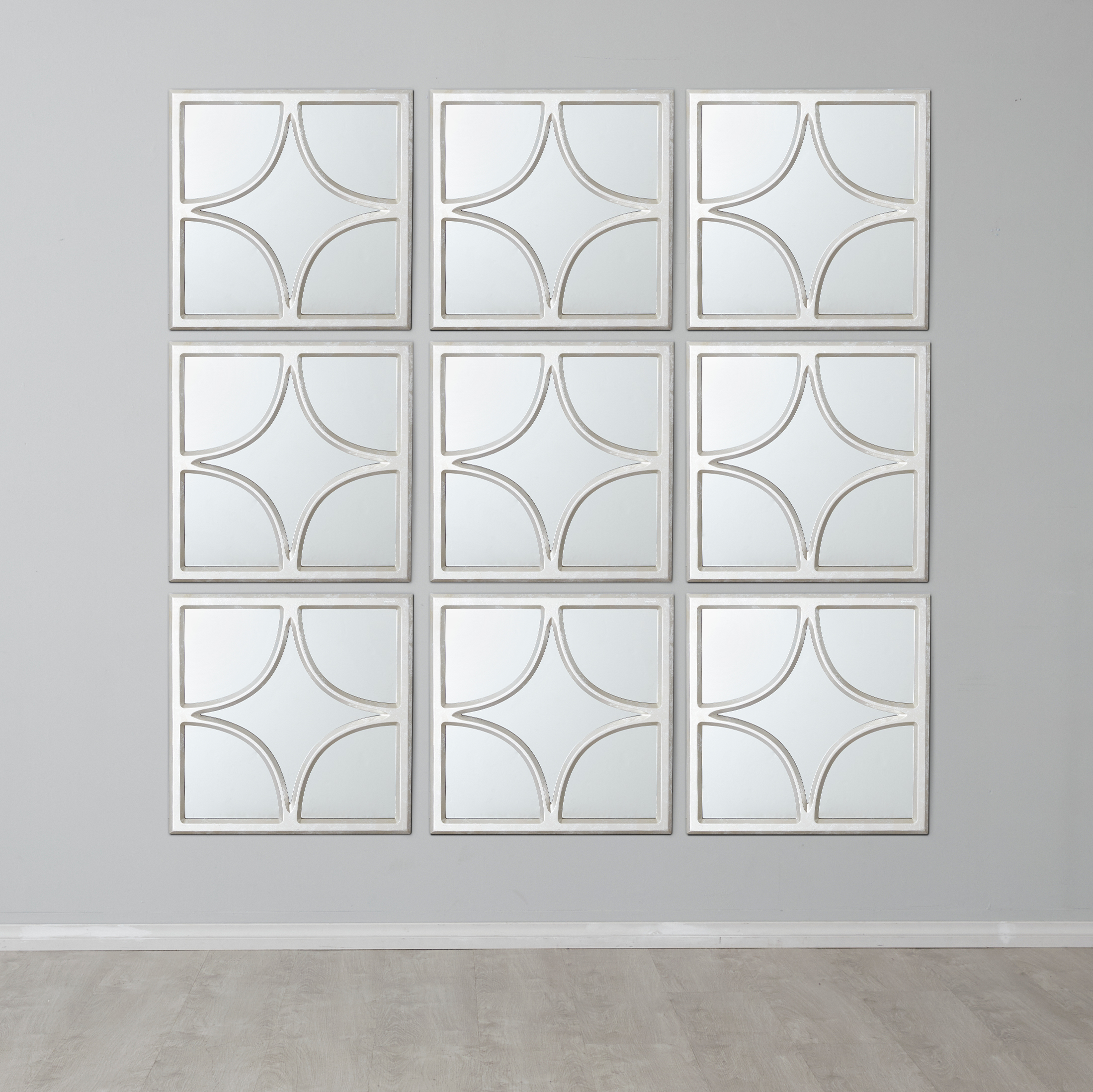 Astral Distressed Silver Square Mirror