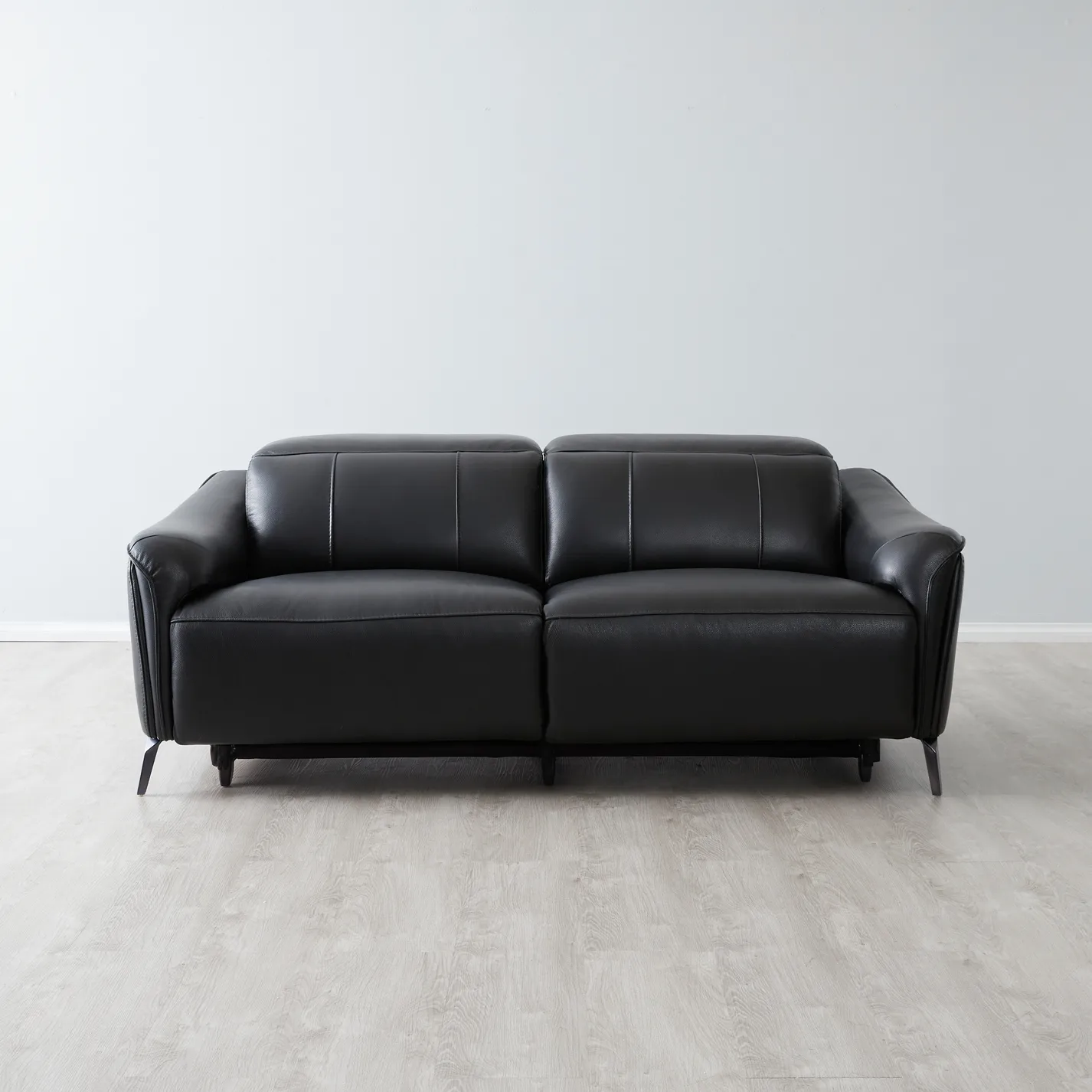 Carolina Black Leather 2-Seater Electric Recliner 