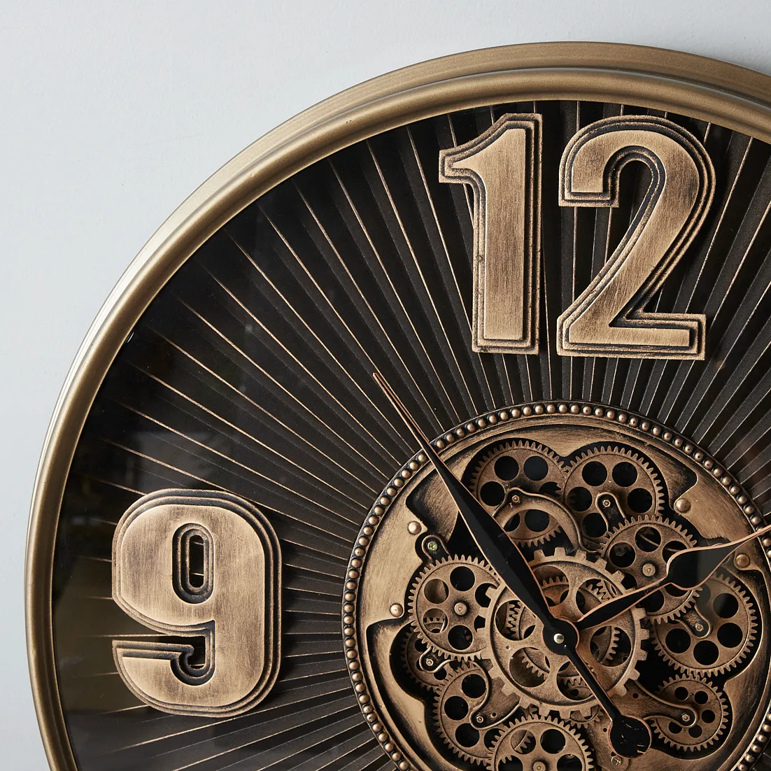 Art Deco Copper Wall Clock 
