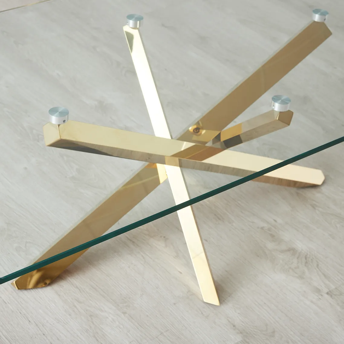 Lola Gold Coffee Table - Glass Top