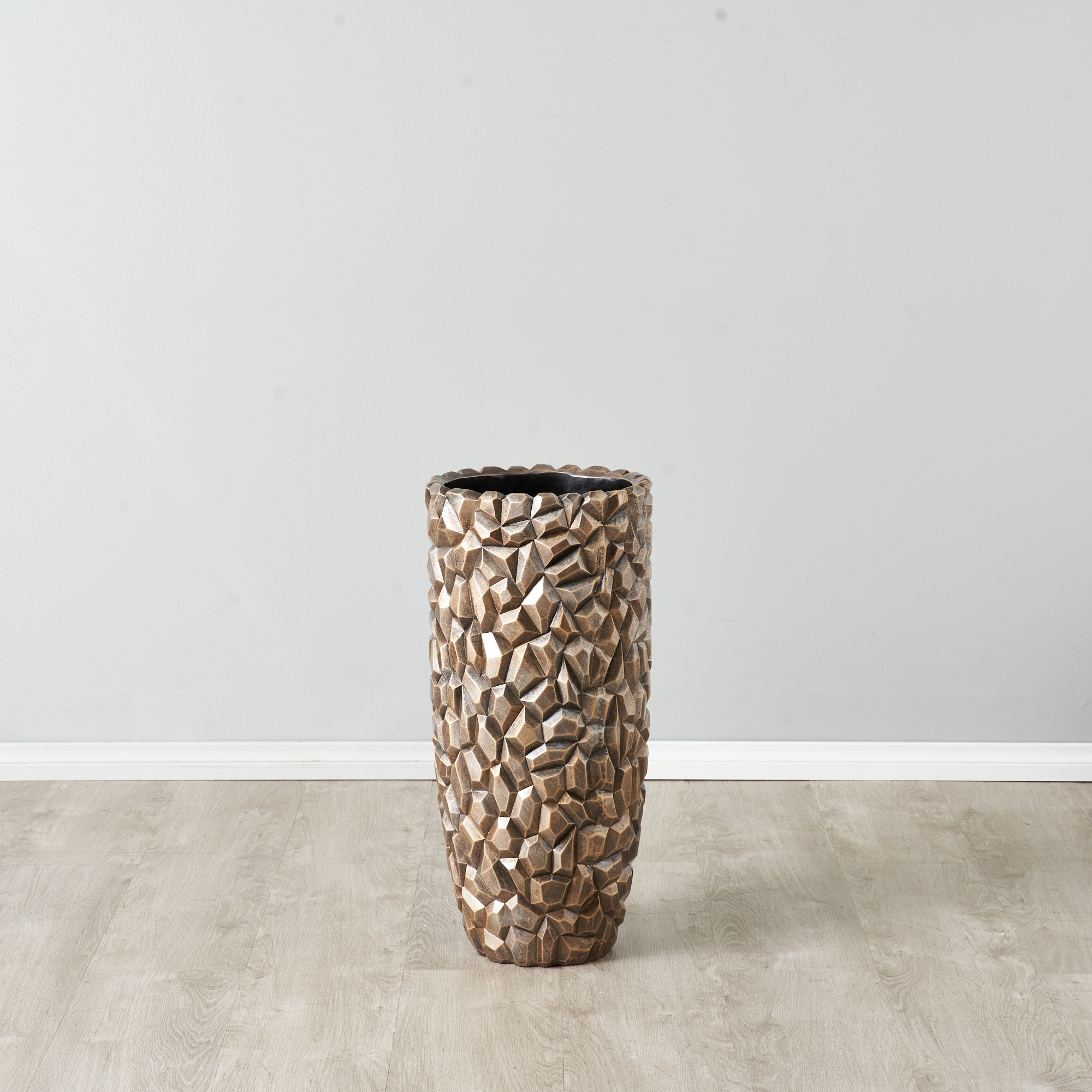 Polished Rockpile Antique Gold Vase - Small