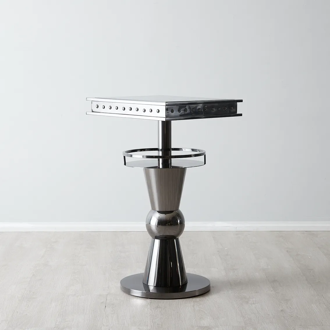 Wyatt Silver Stainless Steel Bar Table