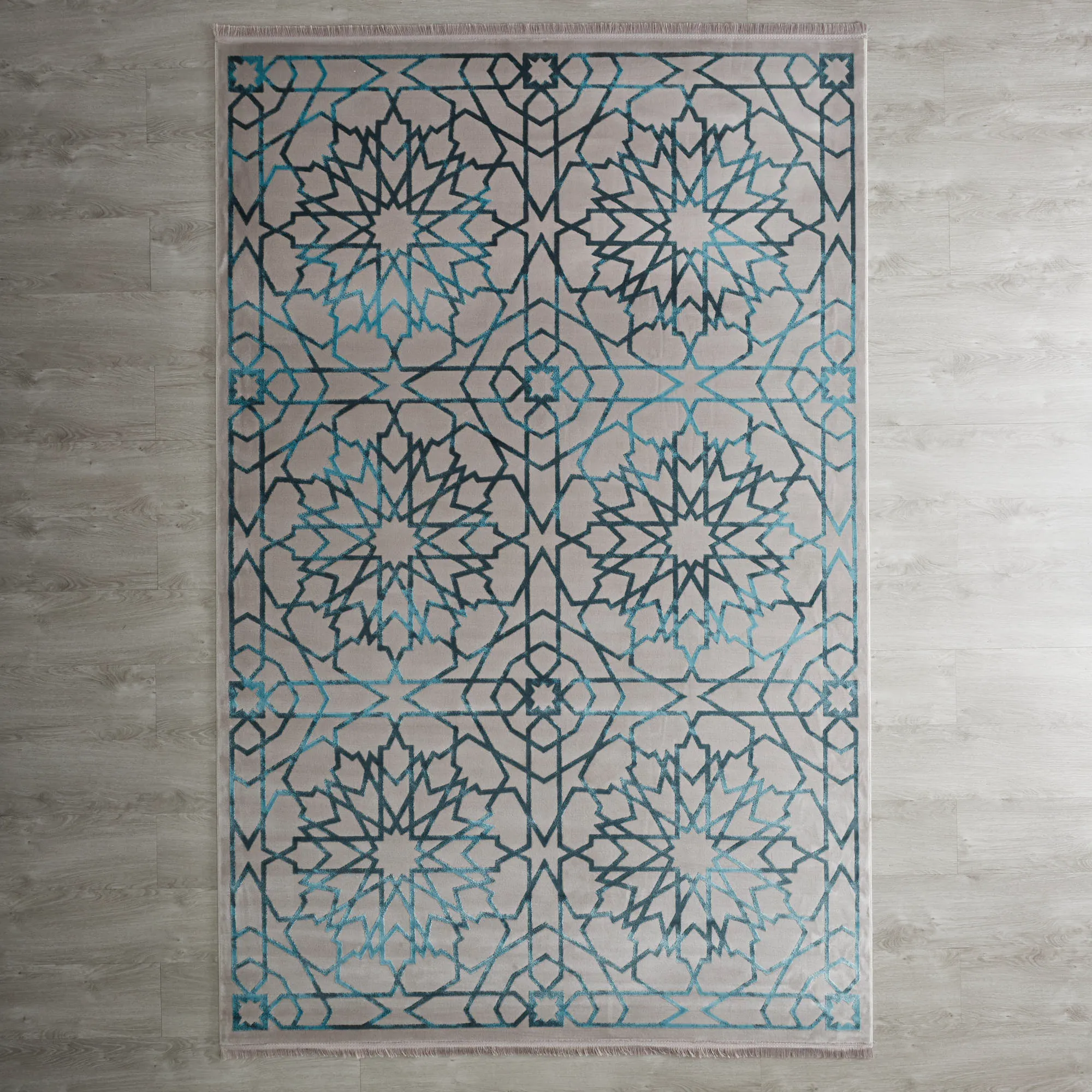 Blue Arabesque Floor Rug - Medium 200cm x 300cm