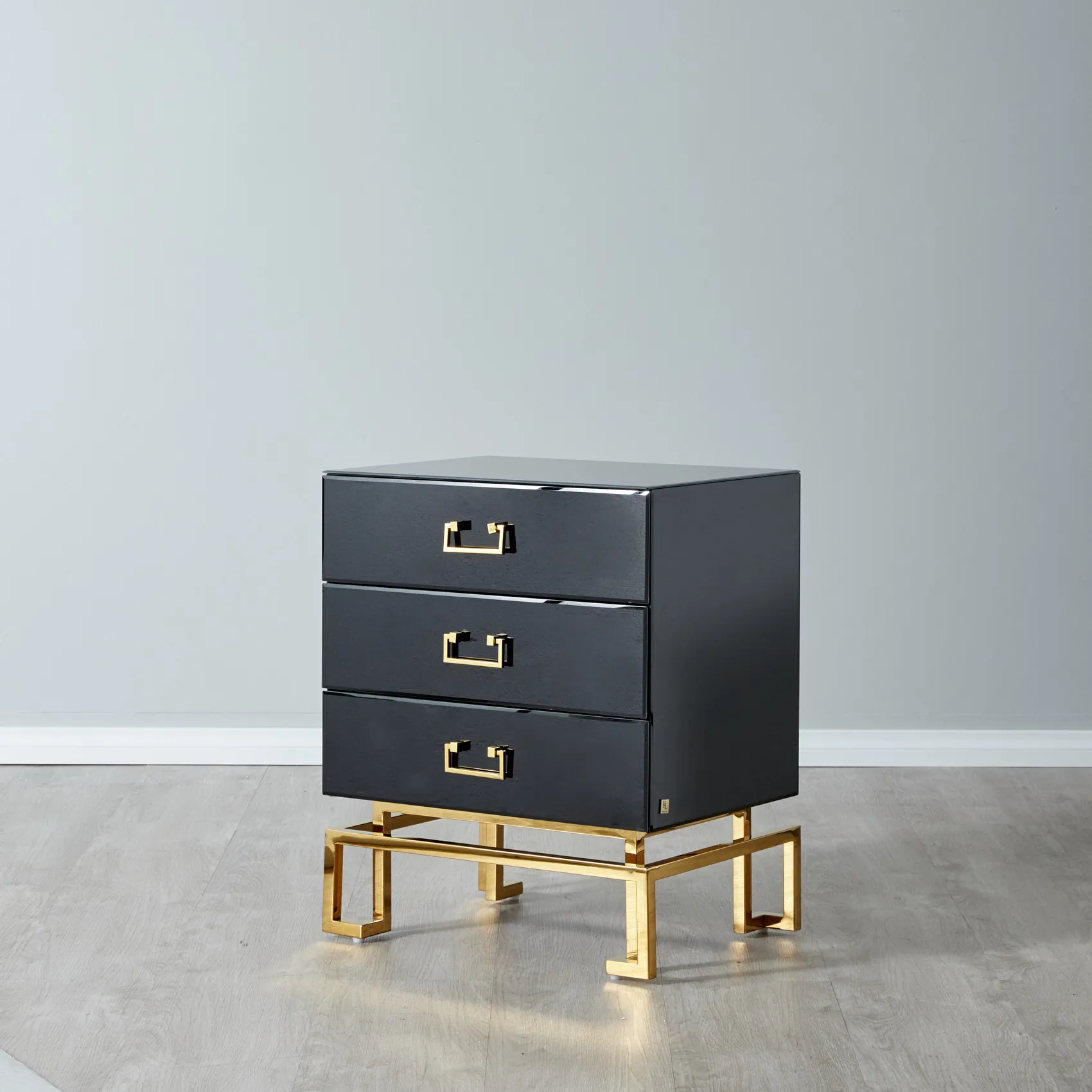 Luella Black Bedside Table 