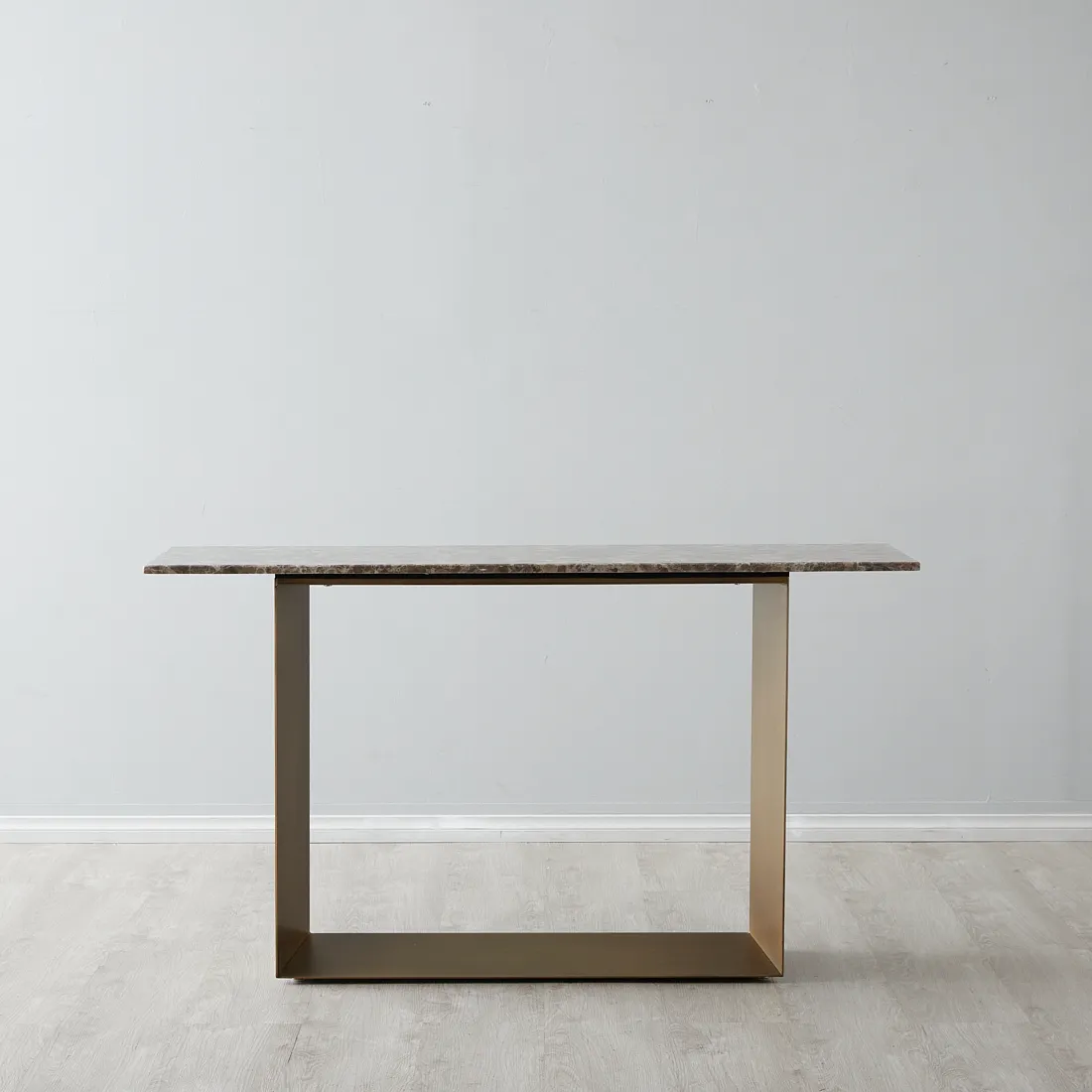 Isla Light Brown Marble Sideboard -  Brushed Bronze Legs