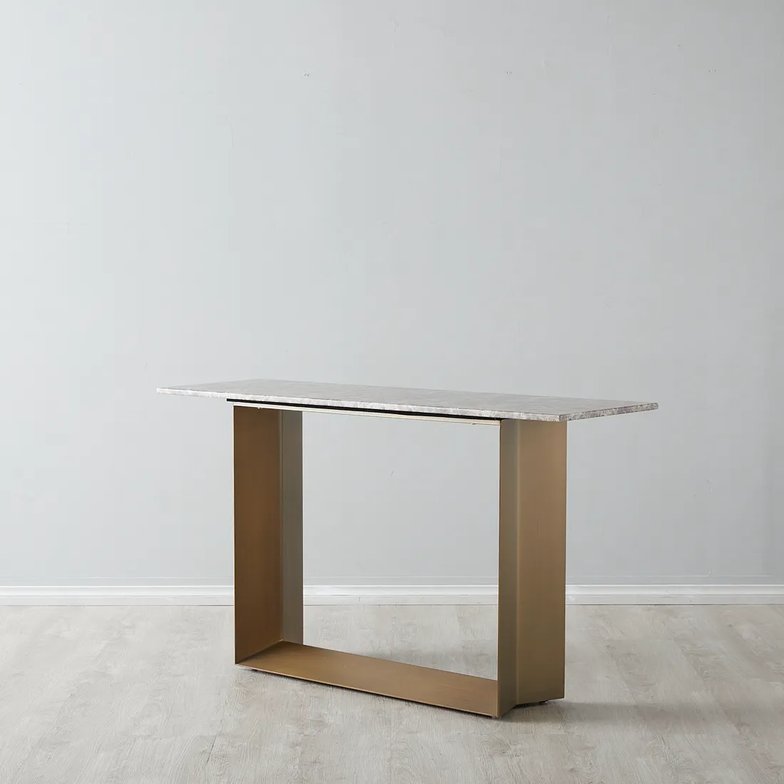 Isla Light Brown Marble Sideboard -  Brushed Bronze Legs