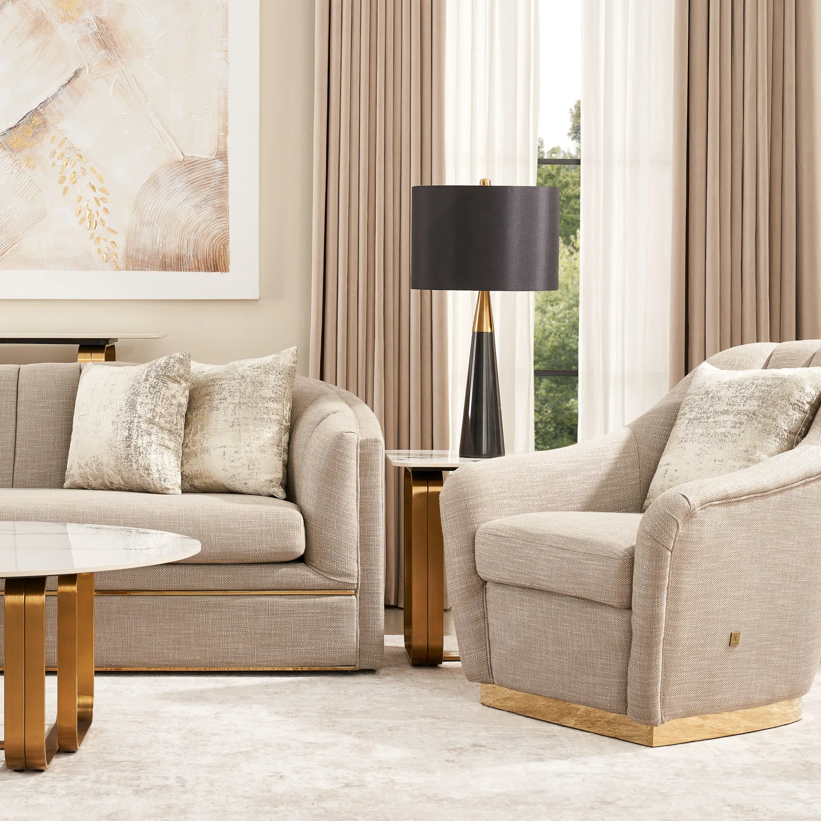 Sheppard Khaki Woven Fabric Occasional Chair