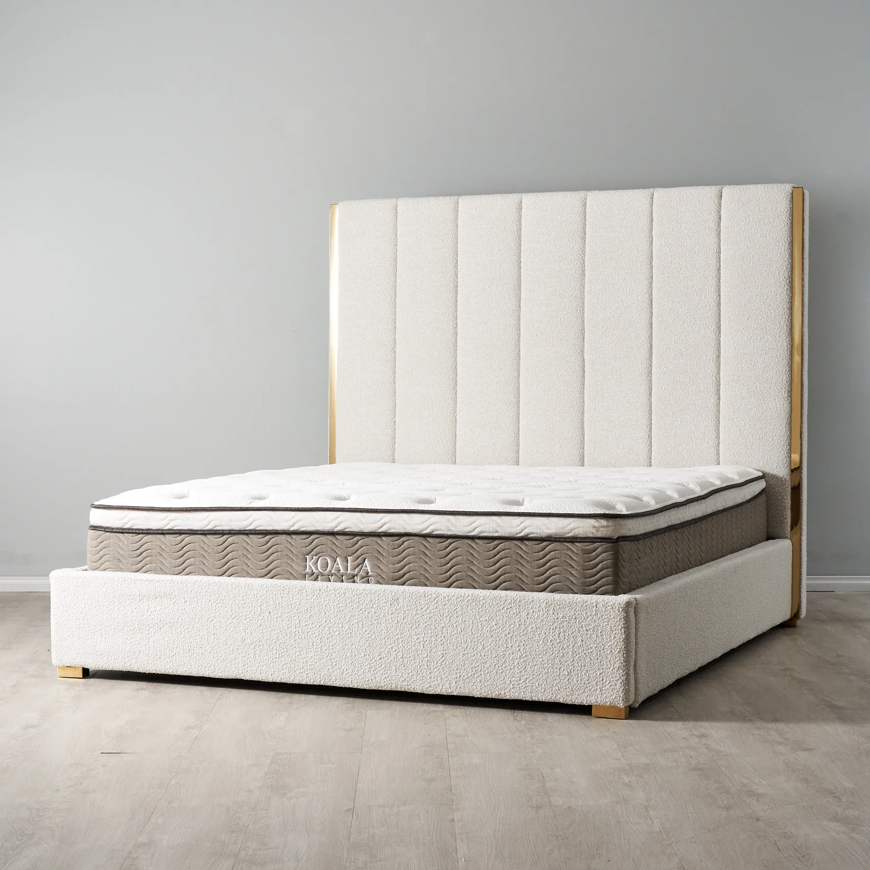 Beaumont Cream Boucle Queen Bed