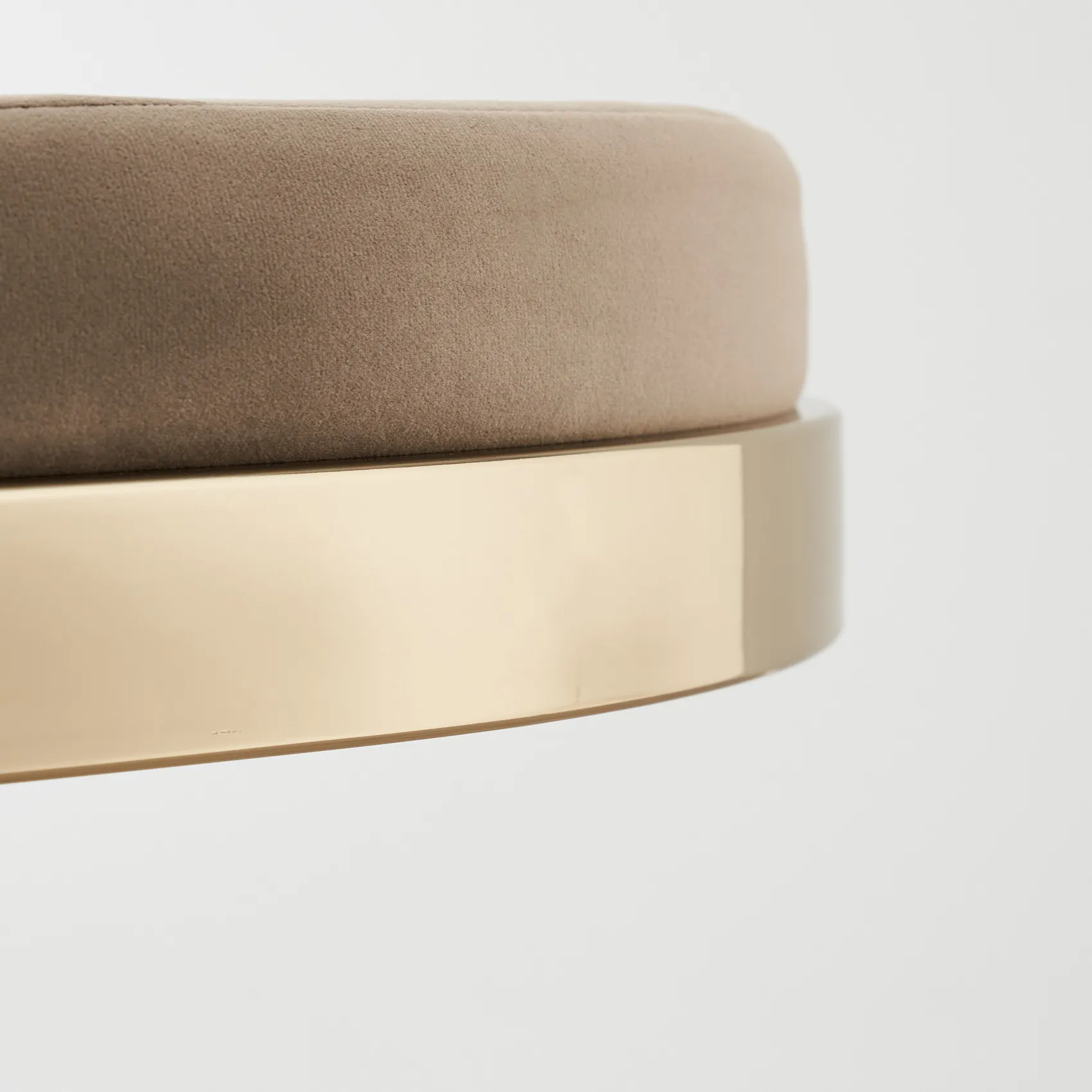 Rouven Beige Velvet 79cm Bar Stool - Champagne Gold Legs