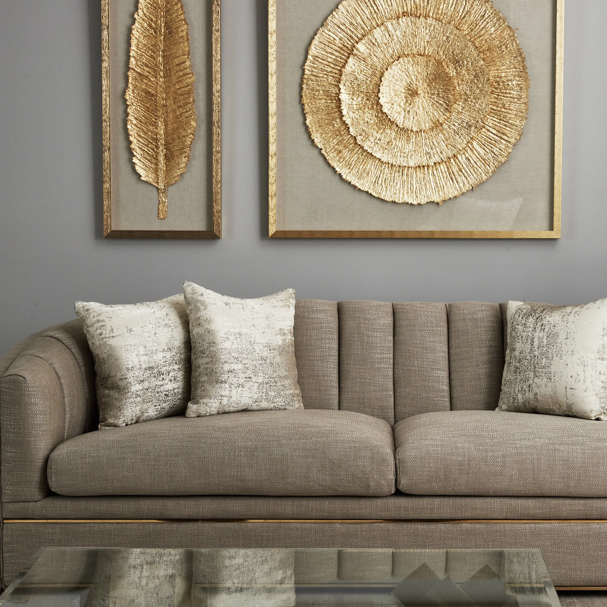 Marigold Gold and White Paper Shadow Box 