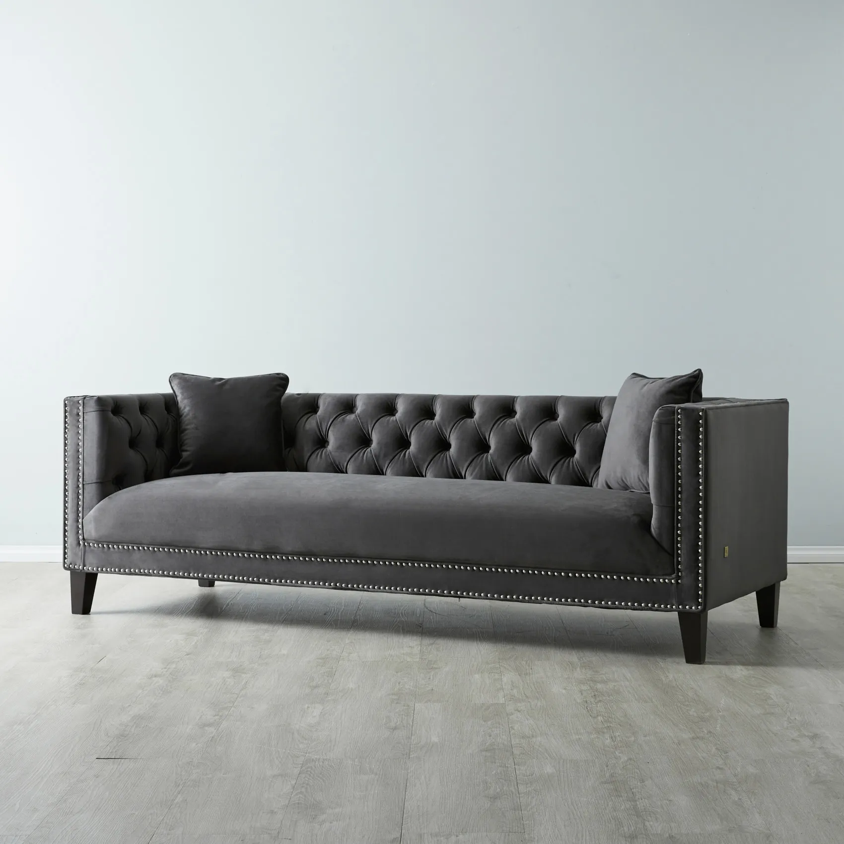 Vogue Charcoal Velvet 3-Seater Sofa 