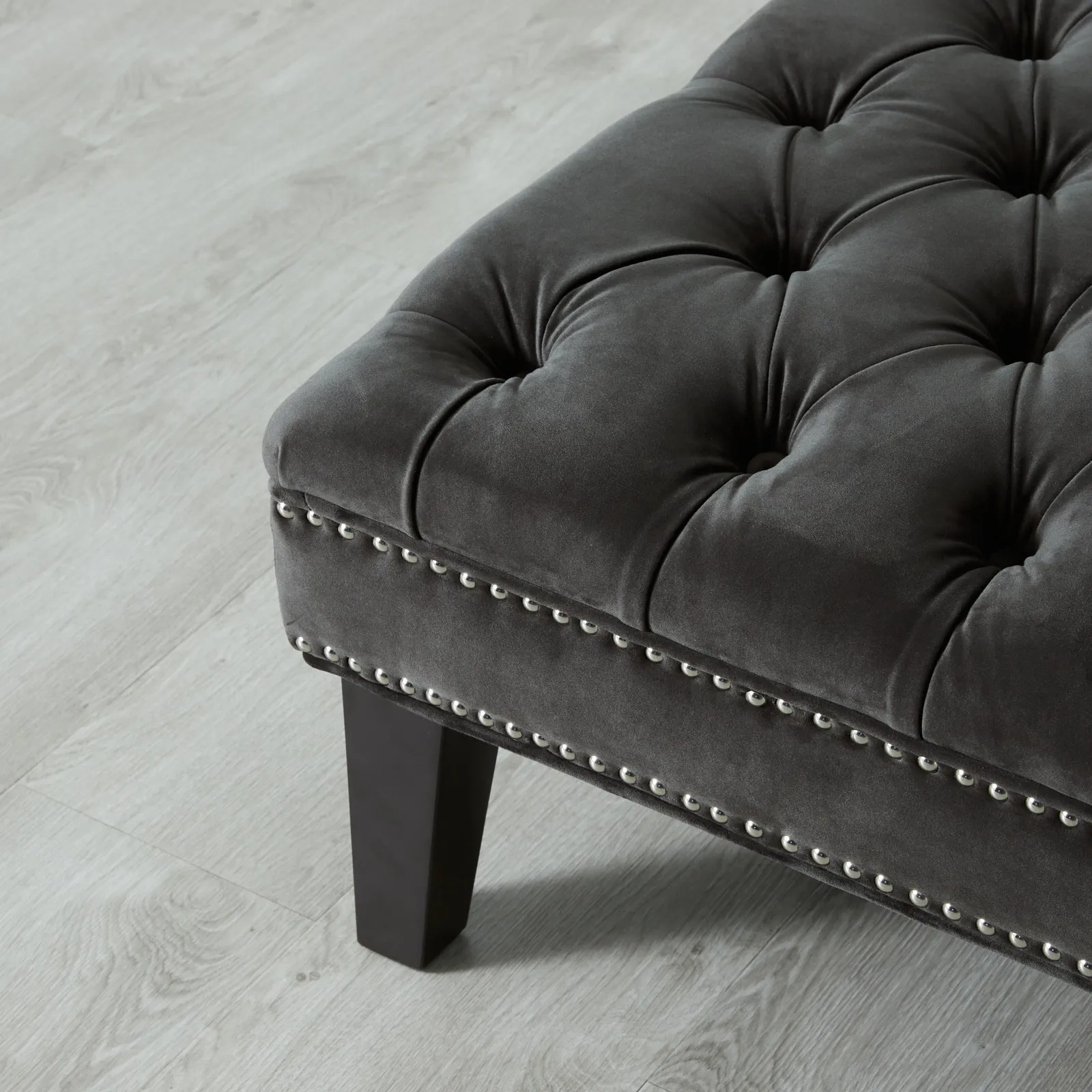 Vogue Charcoal Velvet Ottoman